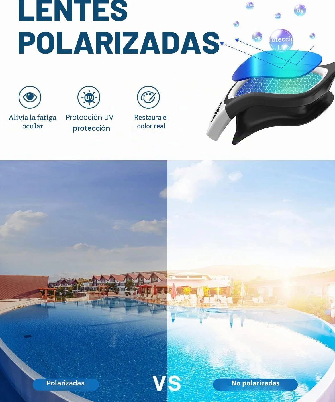 Gafas de natación polarizadas ZIONOR G1 anti niebla UV para adulto