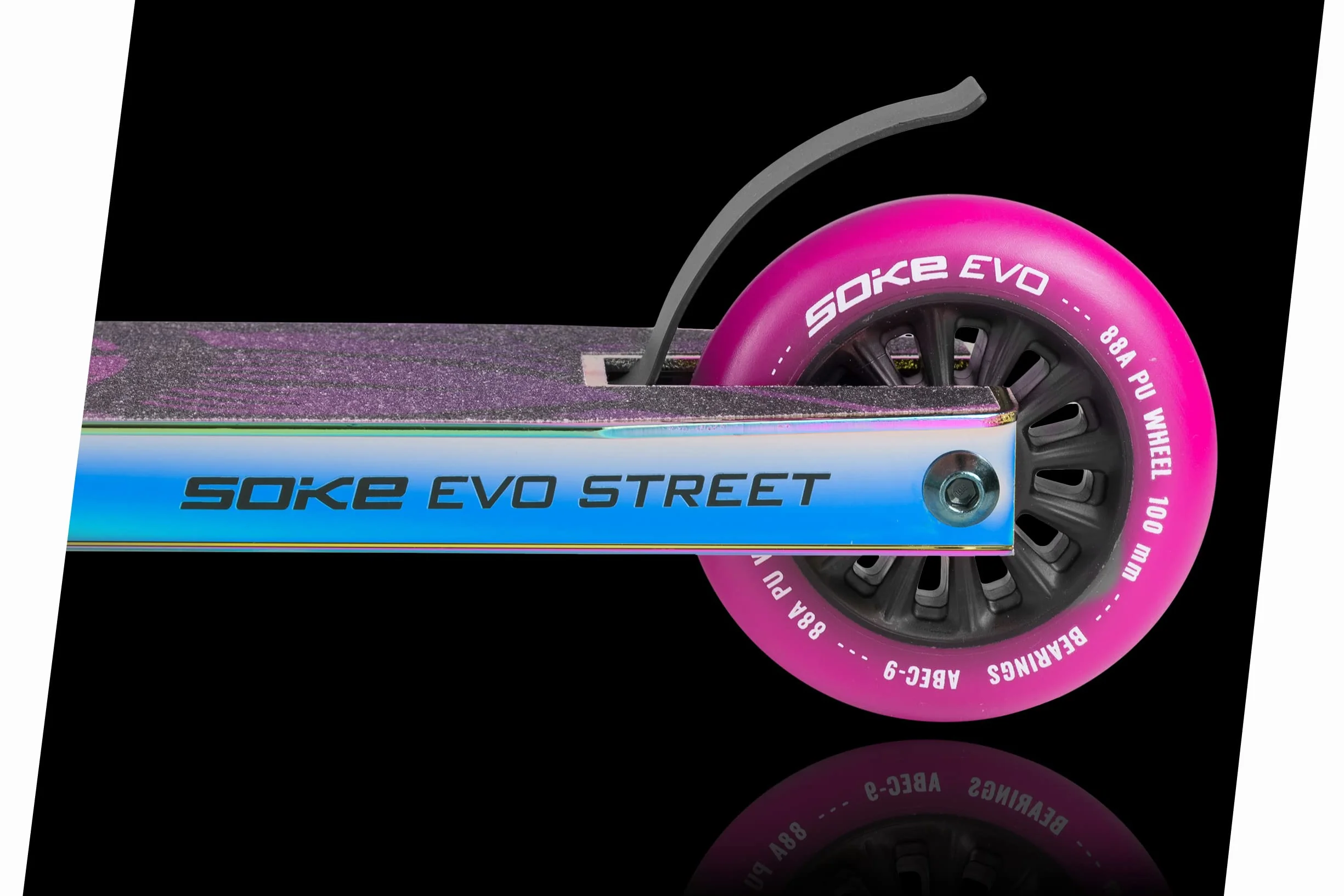 Soke Patinete Freestyle Trick Scooter 360° Manillar ABEC-9 Freno Flex Fender Black Neochrome Evo Street