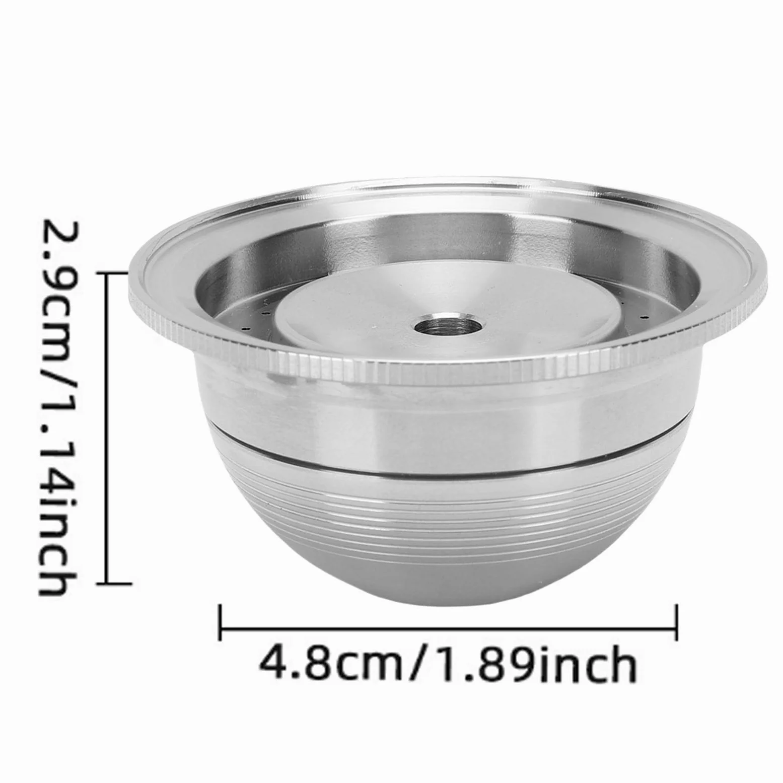 Generic Kit de Cápsulas de café Recargables, Cápsula de café Reutilizable de Acero Inoxidable de 80 Ml con Cepillo y Cuchara para Entusiastas de la Elaboración Casera y del