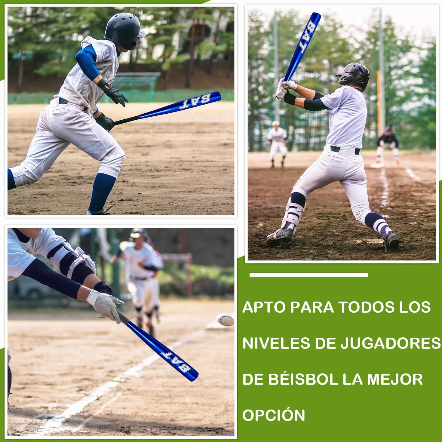 Bate de Béisbol de Aluminio 72cm, Resistente, Seguro, Ideal para Entrenamiento y Deporte