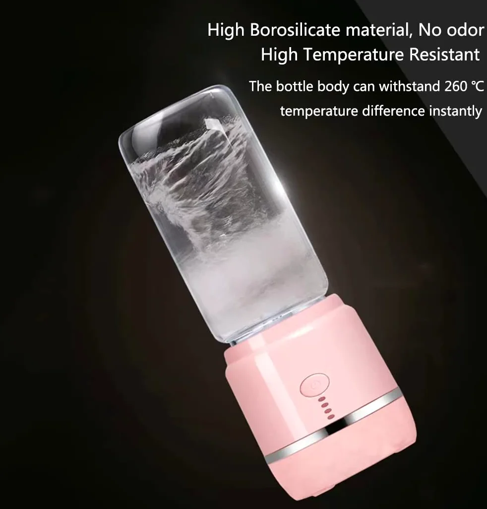 Licuadora portátil, 6 cuchillas de 400 ml, licuadora fresca, licuadora portátil, vidrio de borosilicato alto, potente mezclador de frutas, mezclador de suplementos de alimentos para bebés, para