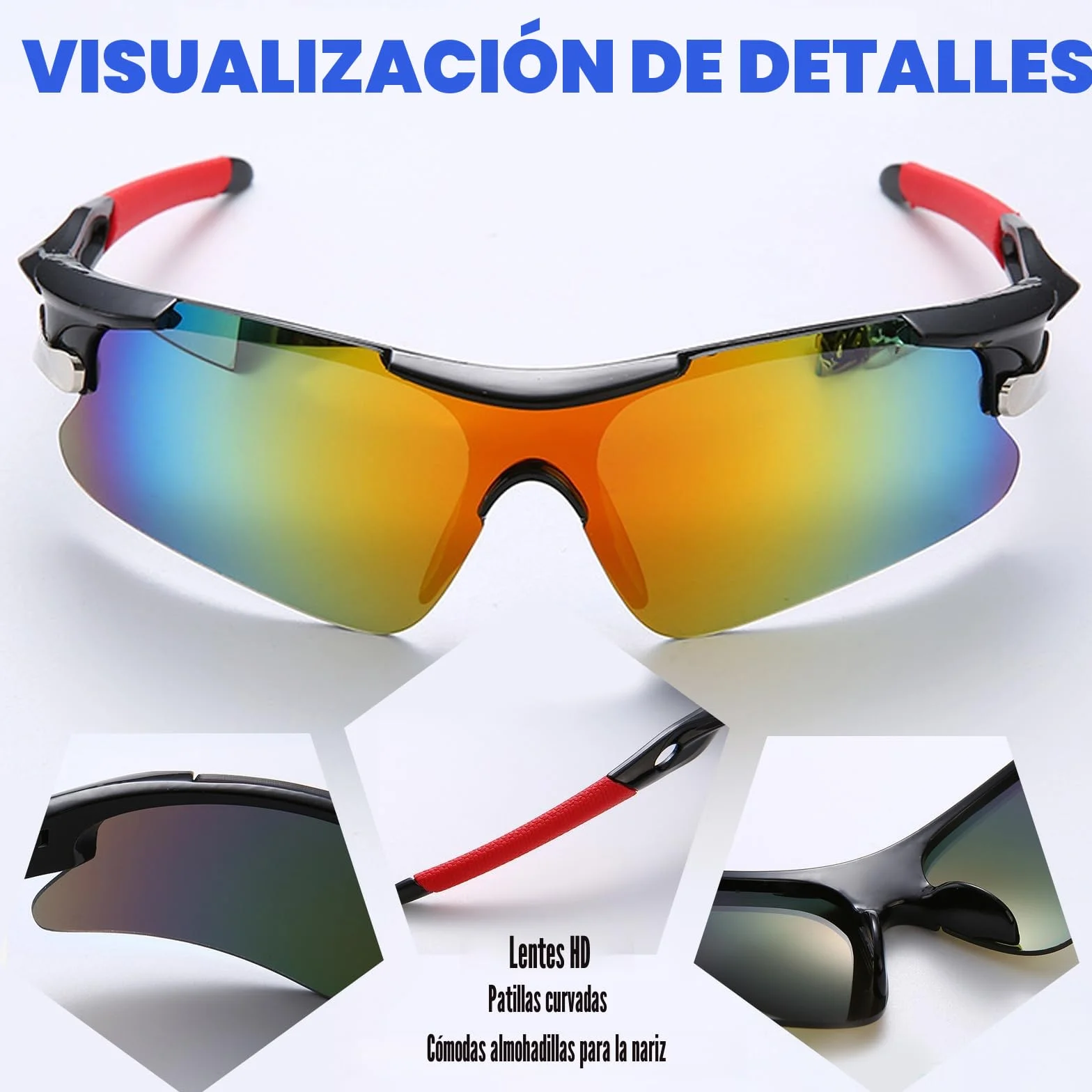 Gafas Running y Sol Deportivas Protección UV400 para Hombre Mujer Bicicleta Cortaviento