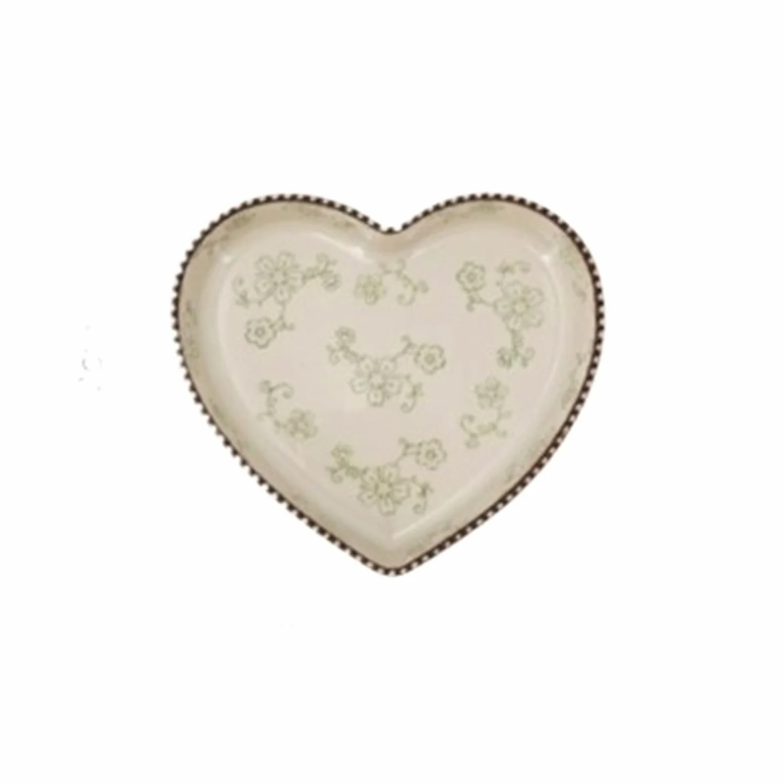 Versátil Plato for hornear de cerámica en forma corazón Navidad(Green)
