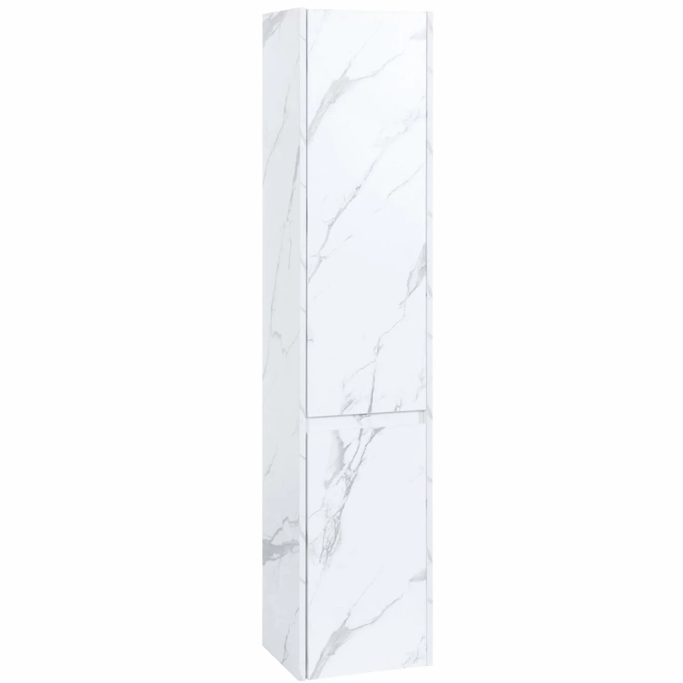 HWC-L86AM - Armario de baño (melamina, 2 puertas, 3 compartimentos, 160 x 33 cm), color blanco