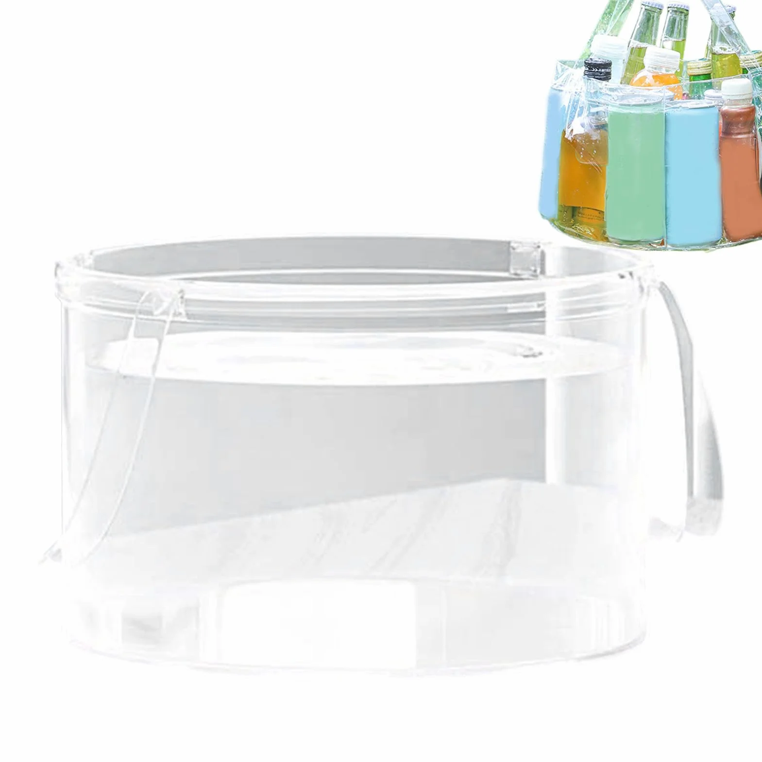 Palangana Plegable Transparente con Asas Cubo Portátil Bañera para Hospital Huerta Guardería