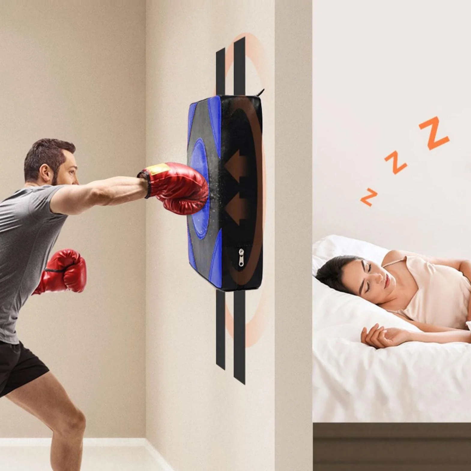 Almohadilla de boxeo para pared, entrenamiento montado en pared, protección para manos, esponja ajustable de alta elasticidad