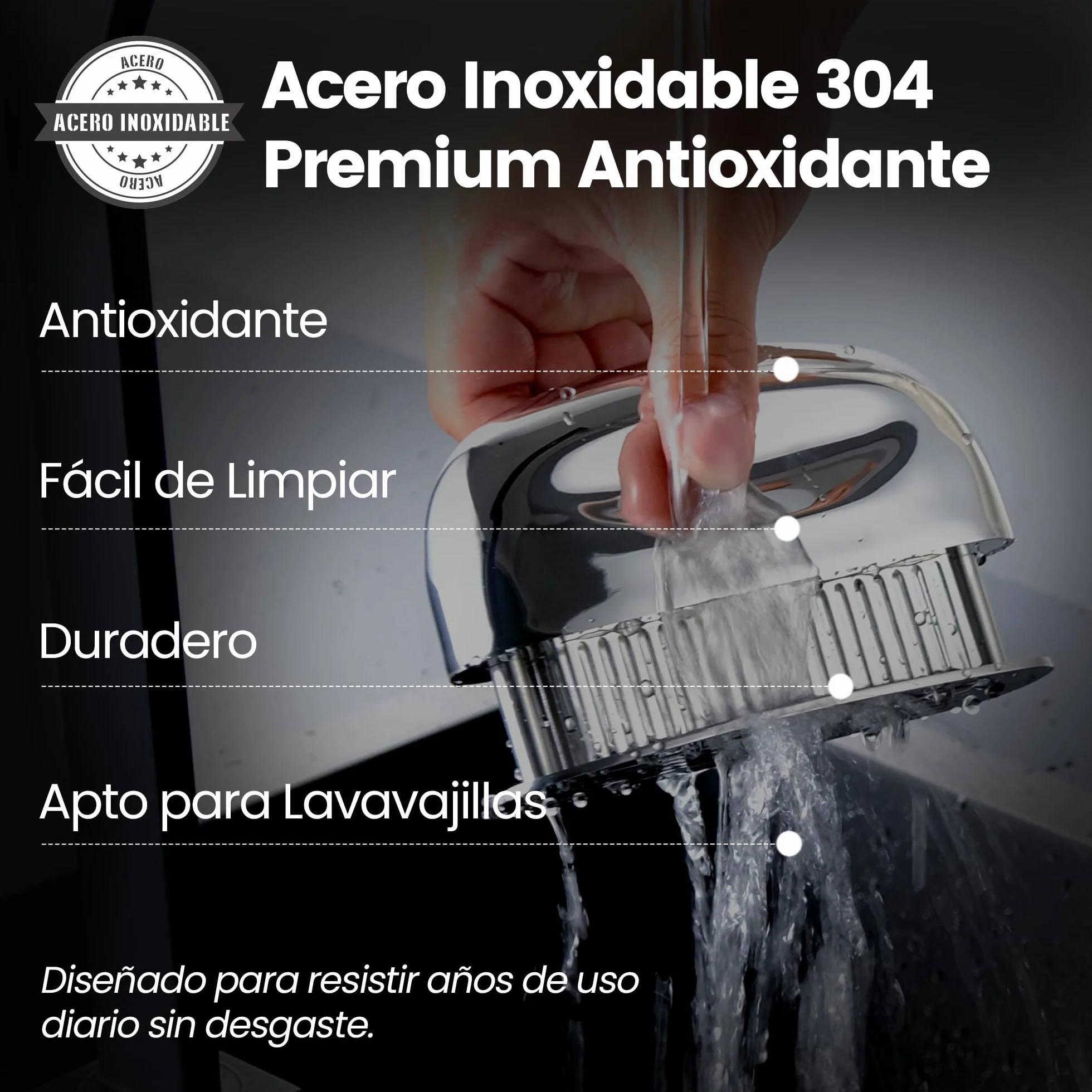 Ablandador de carne de acero inoxidable con agujas ultra afiladas – Herramienta profesional para ablandar carne de res, pollo, cerdo y ternera – Mango ergonómico – Fácil de limpiar