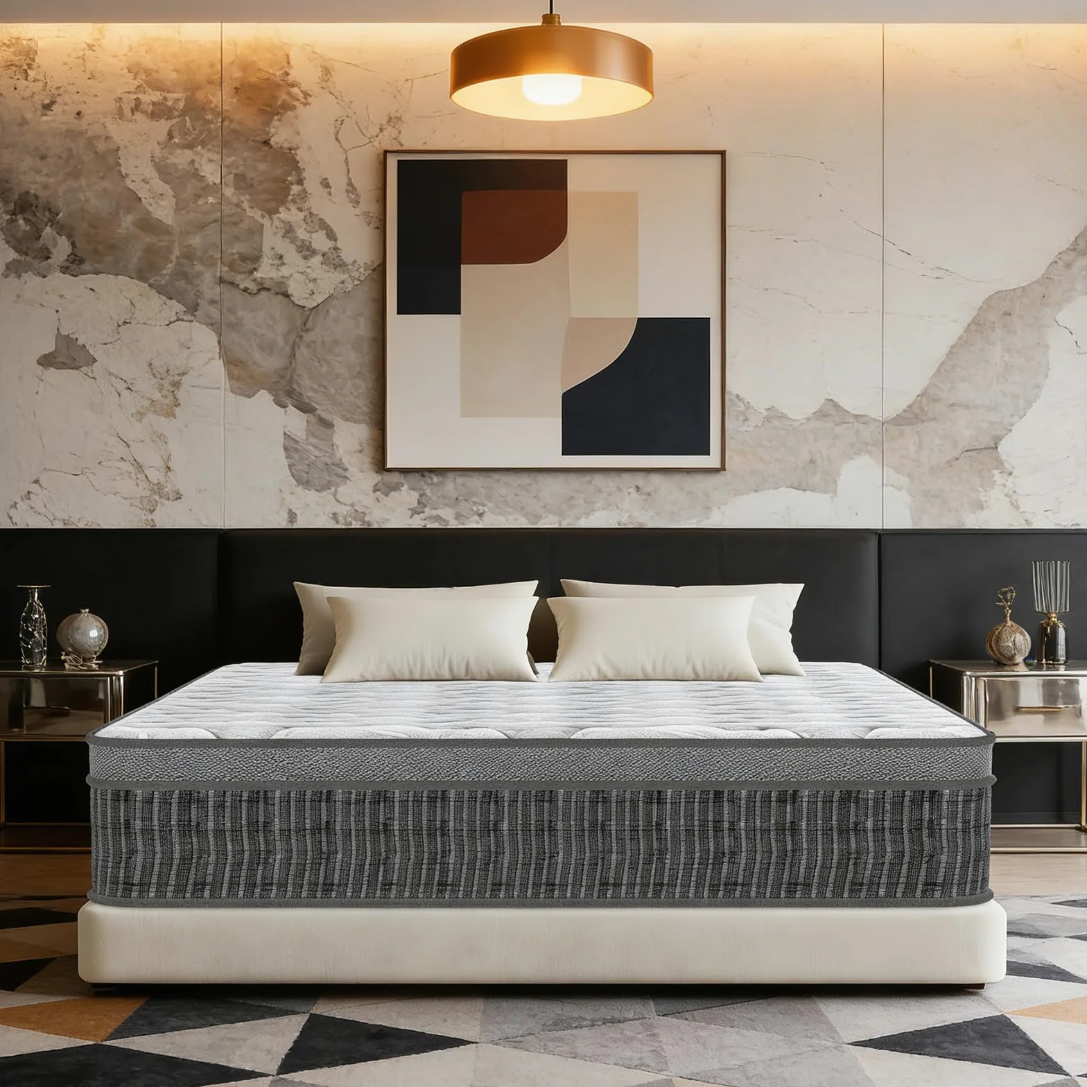 Colchón Viscoelástico 160 x 200, Altura 26 cm, Muelles Ensacados Individuales con Espuma Viscoelástica, Alta Densidad, Transpirable e Hipoalergénico, Bordes Reforzados, Ortopédico, Envío en Caja