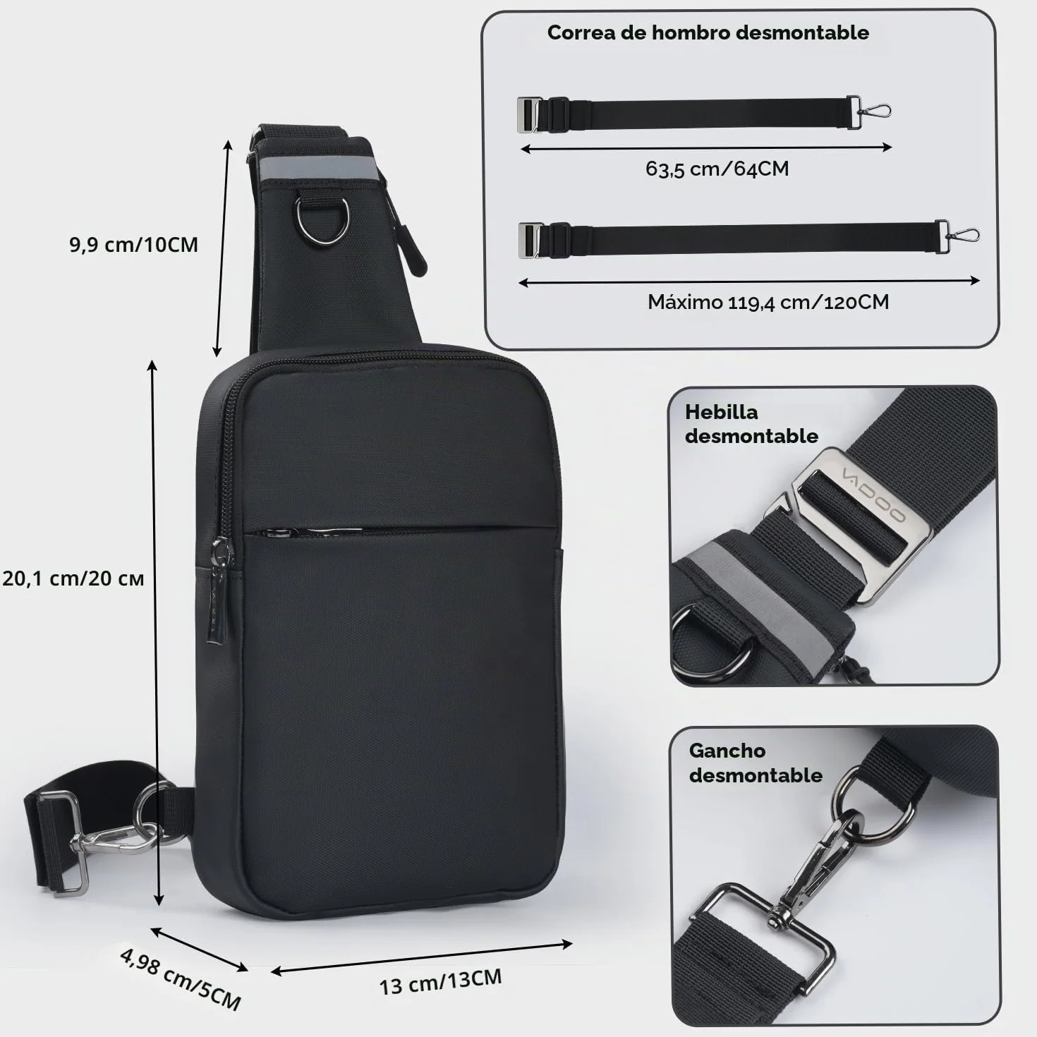 FRID Bolso Bandolera Hombre Impermeable Sling Chest Bag para Deportes al Aire Libre