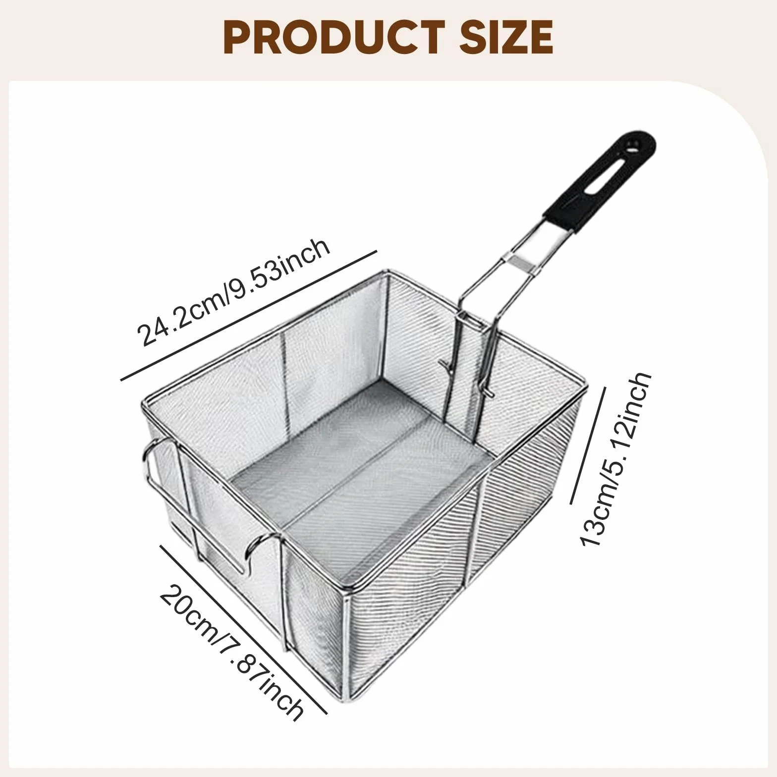 Cesta para Freír, Utensilio de Cocina, Cesta para Servir Barbacoa Y