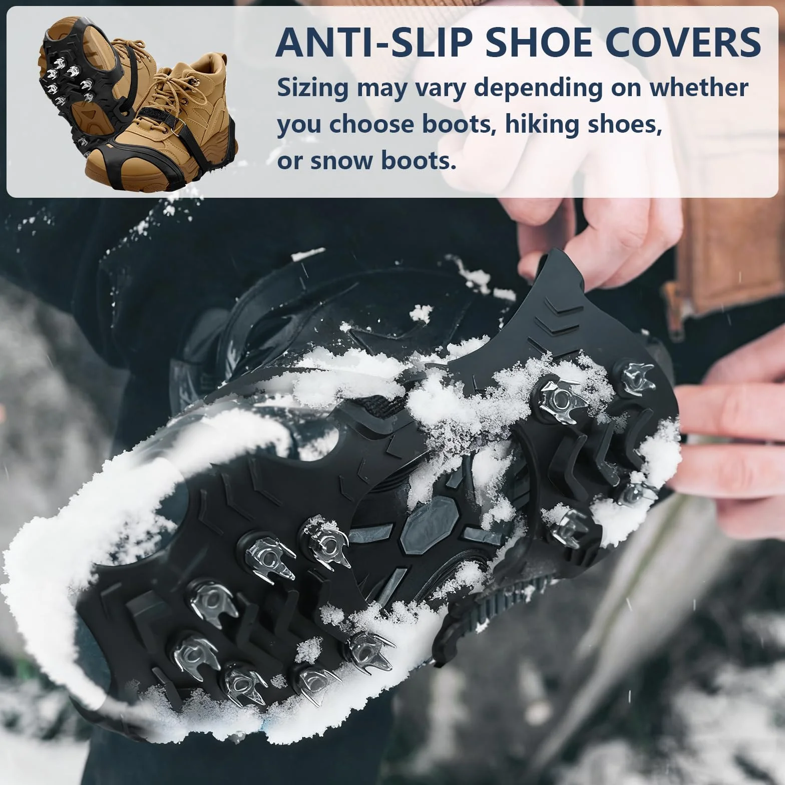 Bellanova 11 Dientes Crampones Ligeros para Zapatos de Senderismo y Botas, 35–48 EU