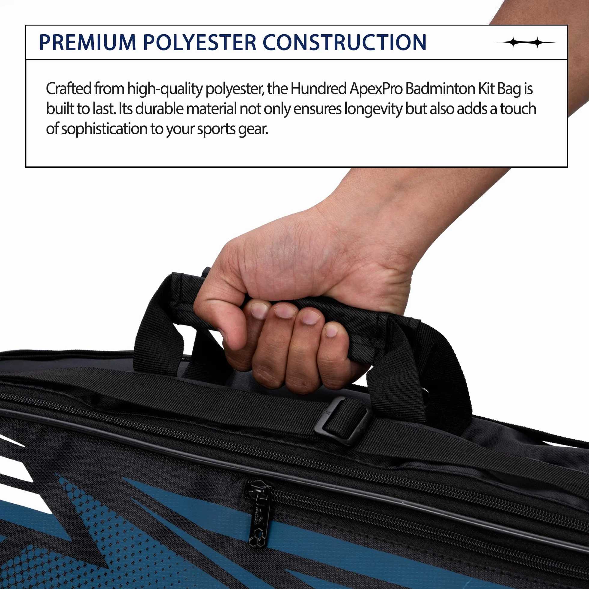 HUNDRED Urban Pod Badminton Kit-Bag 3 Spacious Compartments Double Zipper Closure