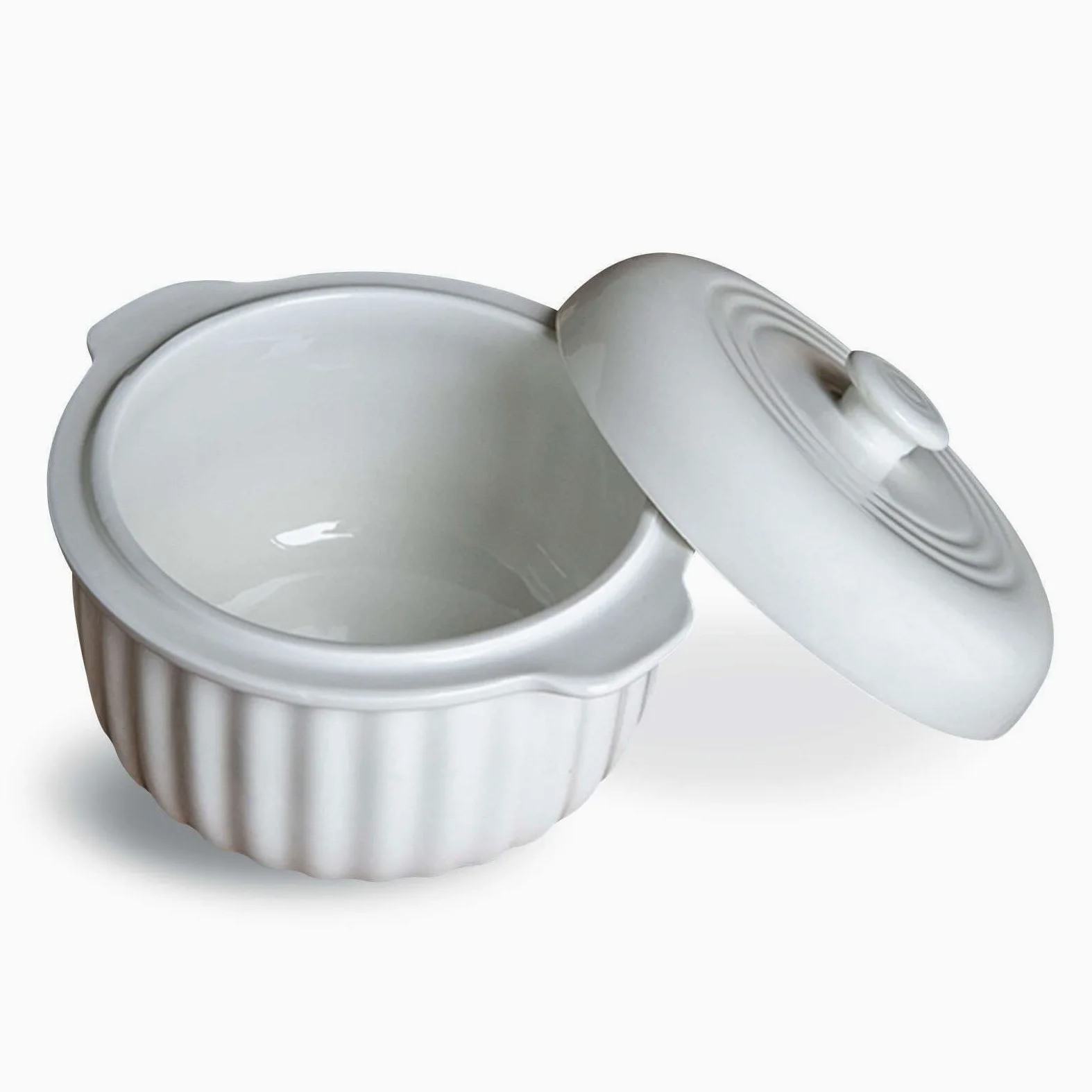 Tazón de Sopa, Tazones de Guiso, Tazas de Caldo, Tazones de Sopa con Asas, Taza de Sopa de Microondas con Tapa, Tazones de Sopa de Cebolla Francesa-Blanco-15x11x10cm, 450ml (Color : White, Size : 15
