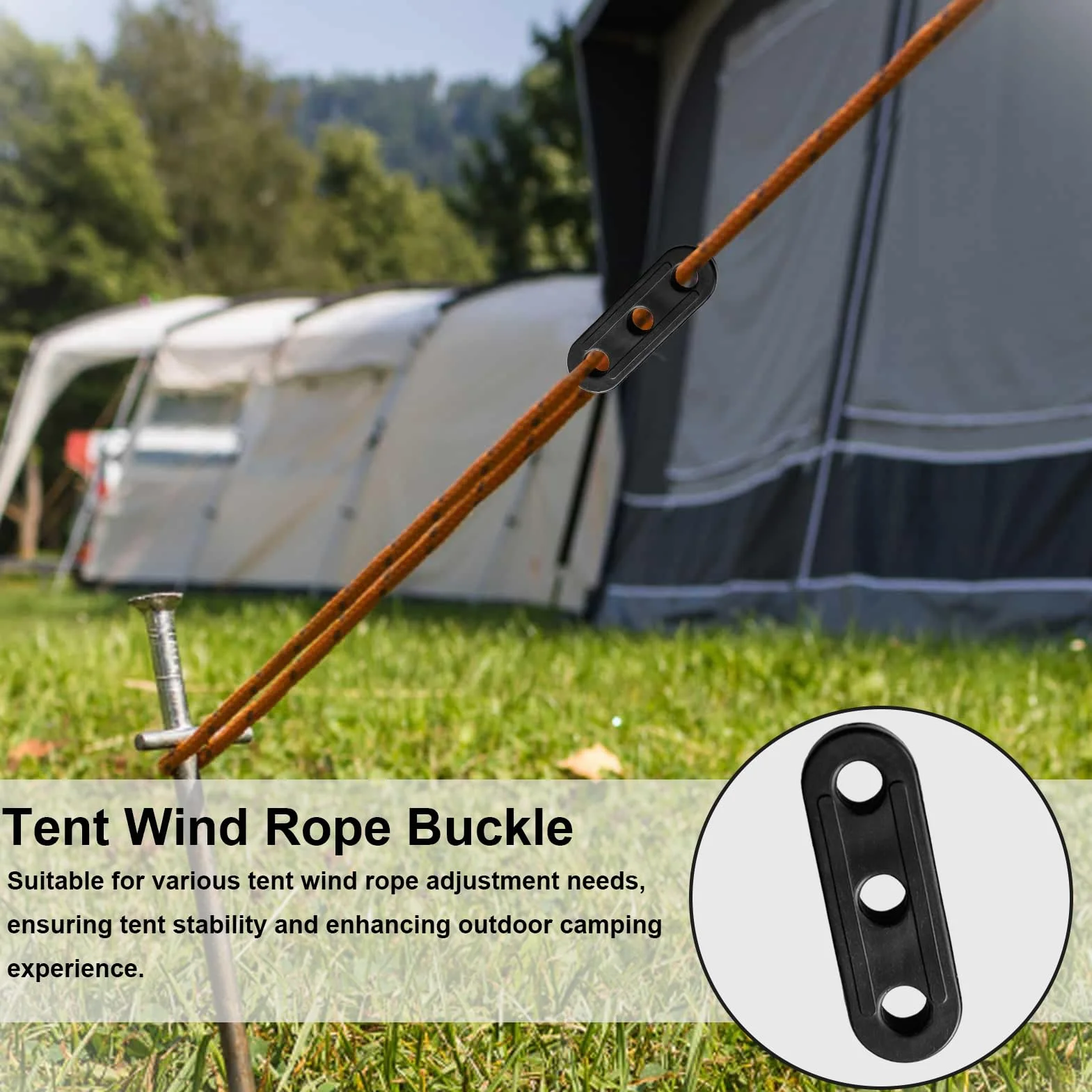 Hebilla de cuerda de viento para carpa, sujetador de tienda, 10x Accesorios a prueba de viento para acampar