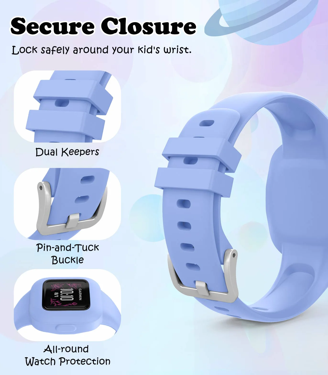 MoKo Correa de Reloj para Garmin Vivofit JR 3, Pulsera de Repuesto de Silicona para Niños