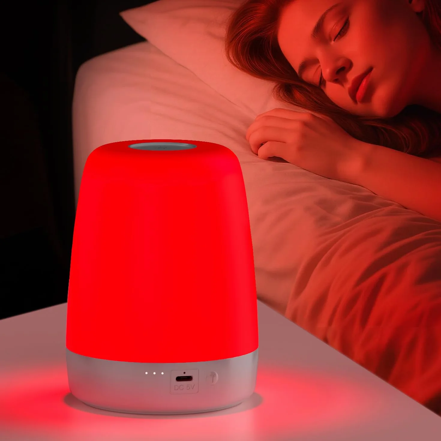 Lámpara de terapia de luz roja 670 nm banda estrecha para dormir mejor adultos tamaño compacto