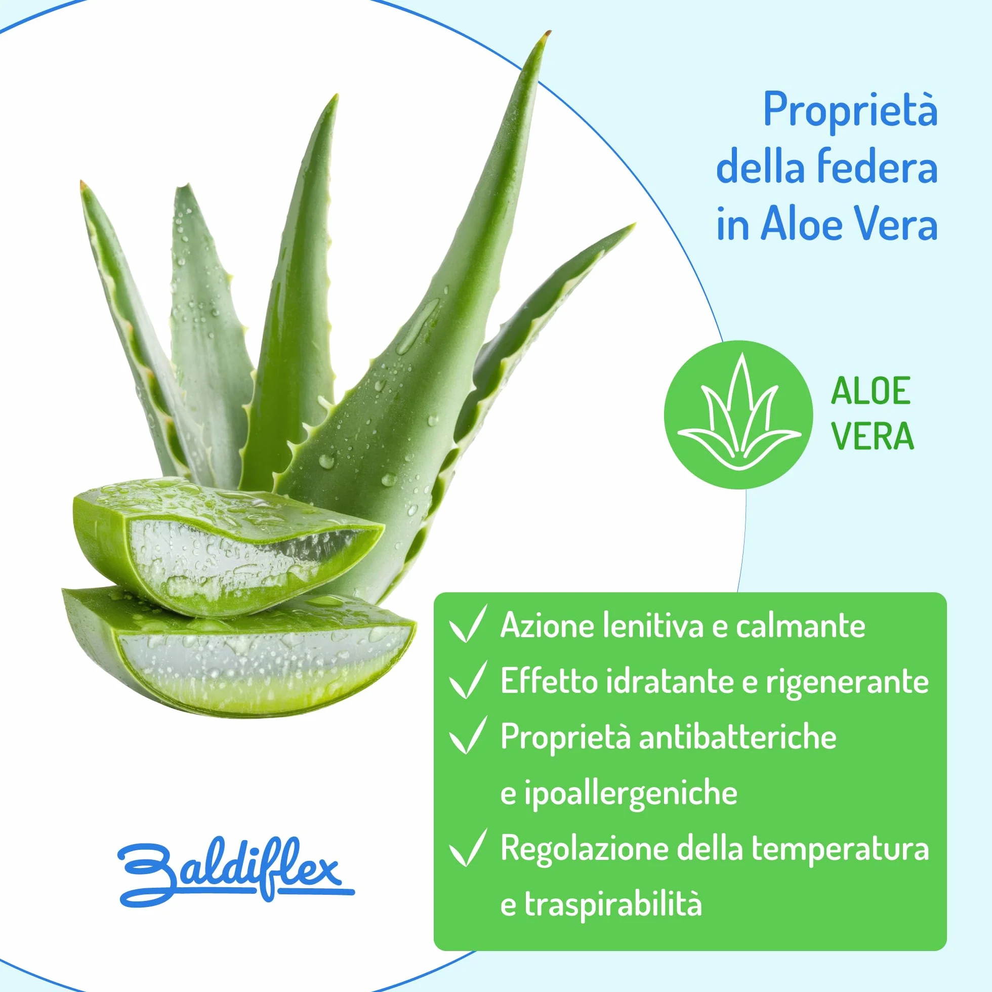 Baldiflex - Almohada de Espuma con Memoria (Forma Tradicional, Funda con extracto de Aloe Vera)