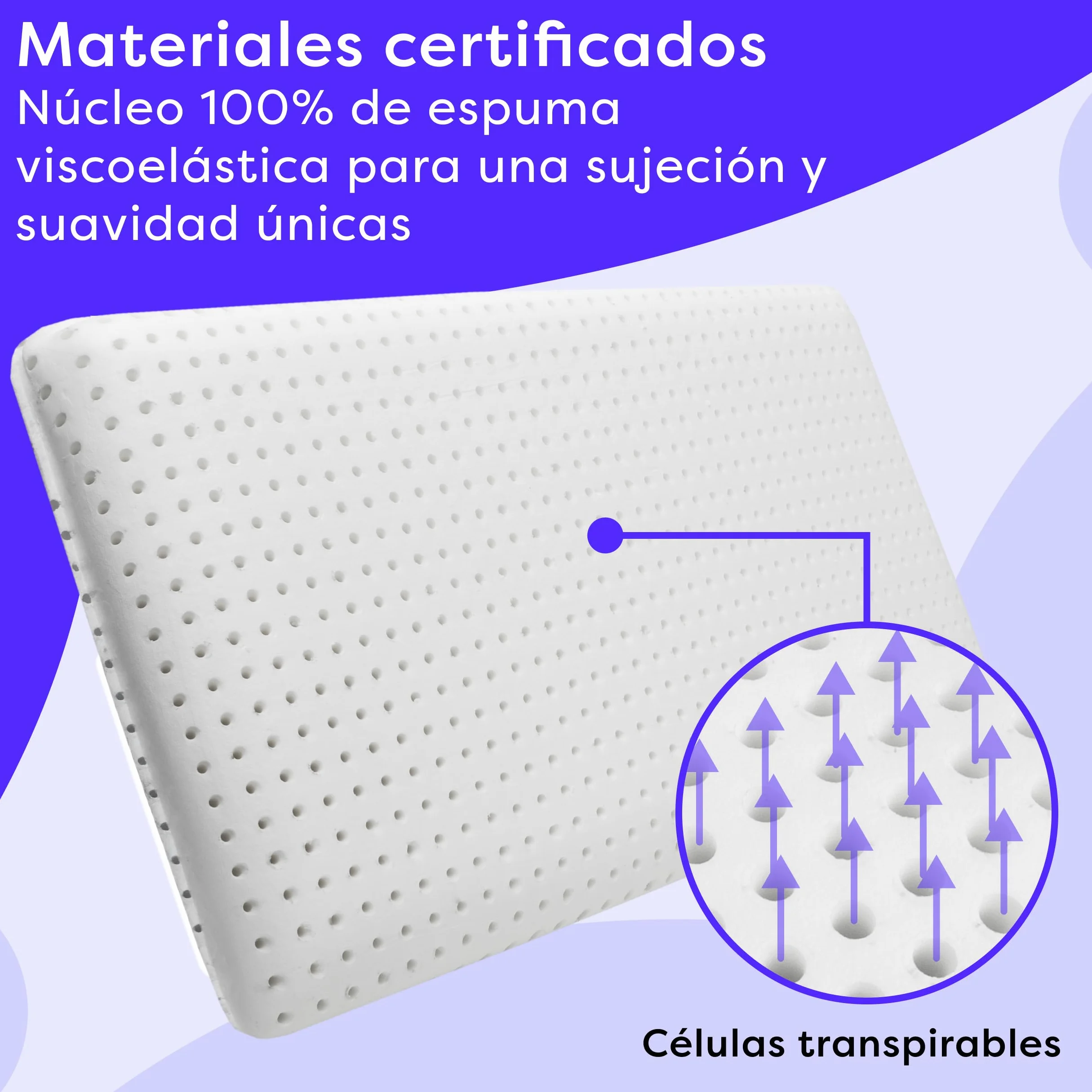 Wolkenfeld Almohada Viscoelastica Memory Foam 70x40x12 - Almohada Cervical Transpirable y Cómodo - Soporte Óptimo para Cuello, Espalda y Hombros - Fibra Tencel - Certificado Oeko-Tex