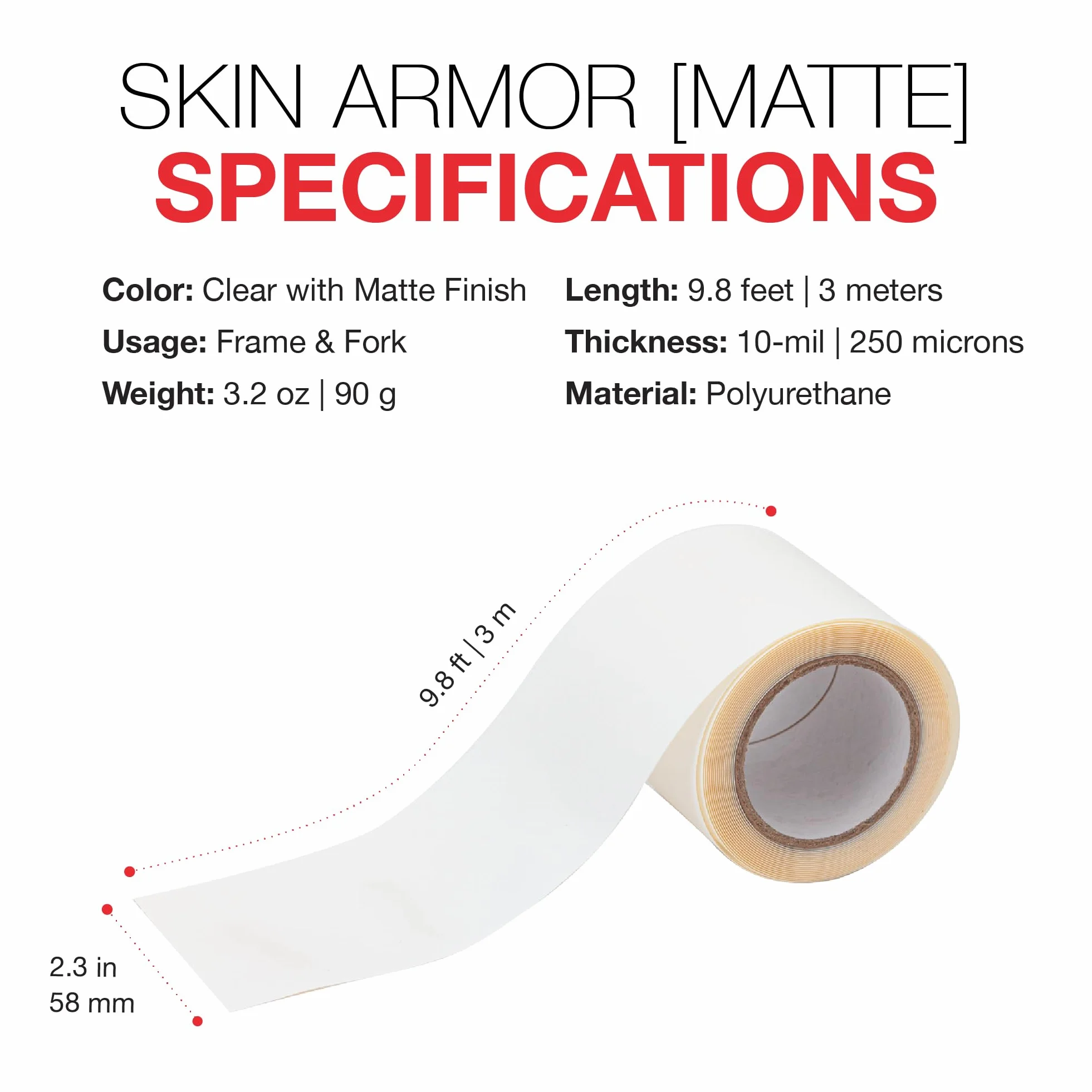 ZEFAL Skin Armor Mate 3 Metros Protector Cuadro Bicicleta MTB Vinilo Transparente