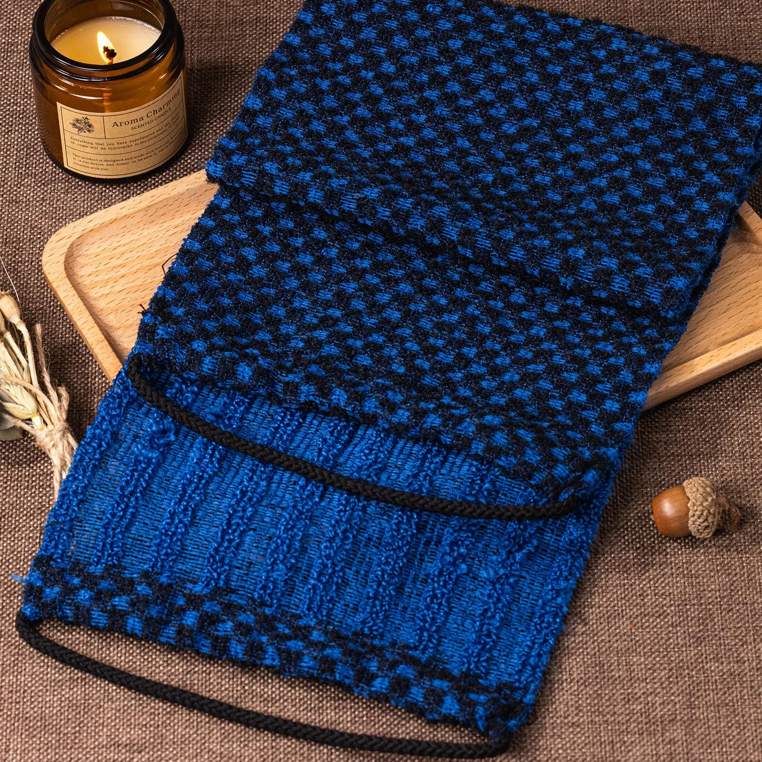 Yiclick Toalla exfoliante de doble tamaño, exfoliante corporal, paño de esponja de lufa, trapo de esponja coreana y japonesa, lavadora de espalda para uso en la ducha y baño (azul)