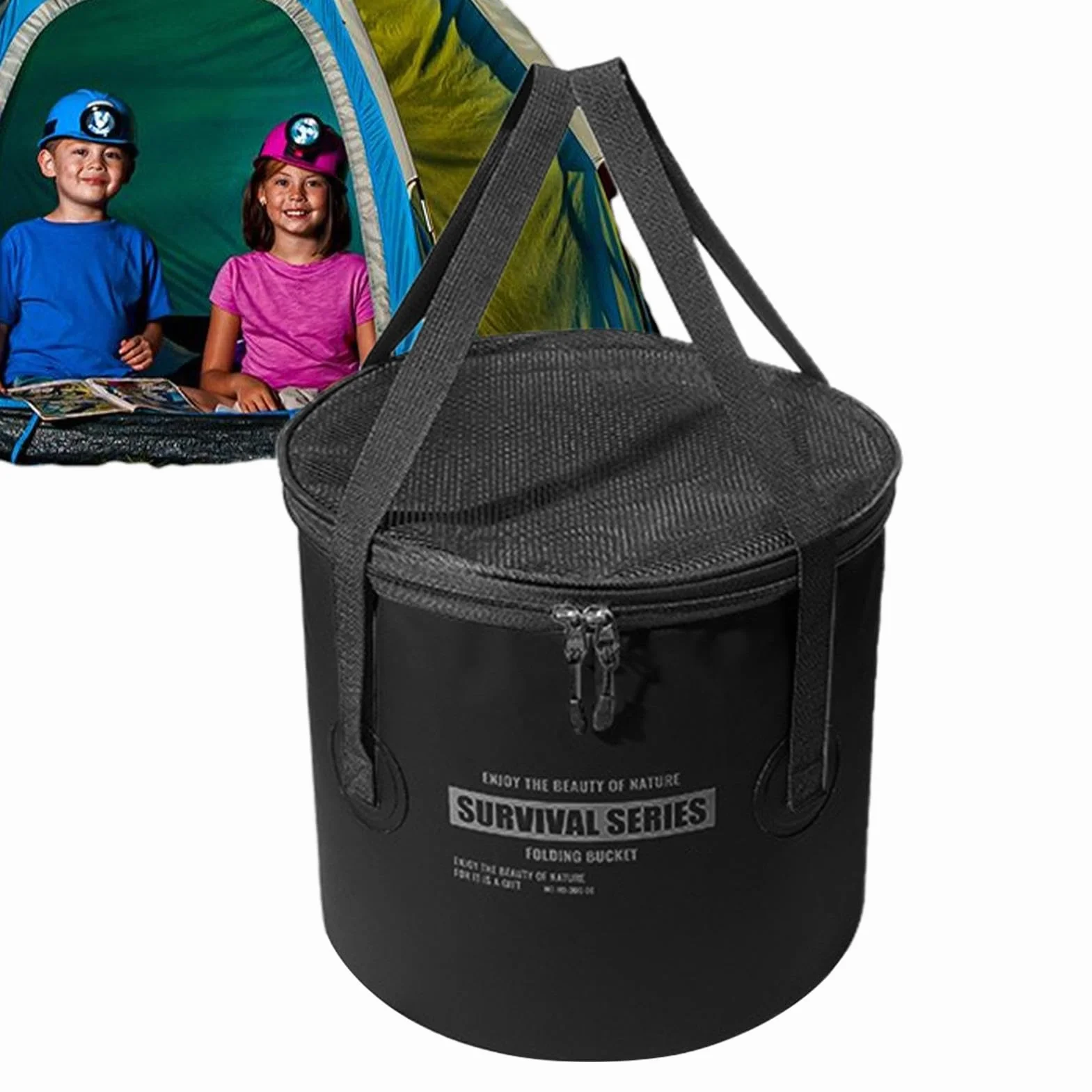 Cubo Plegable de Pesca 22 Litros Gran Capacidad Portátil para Camping Viaje