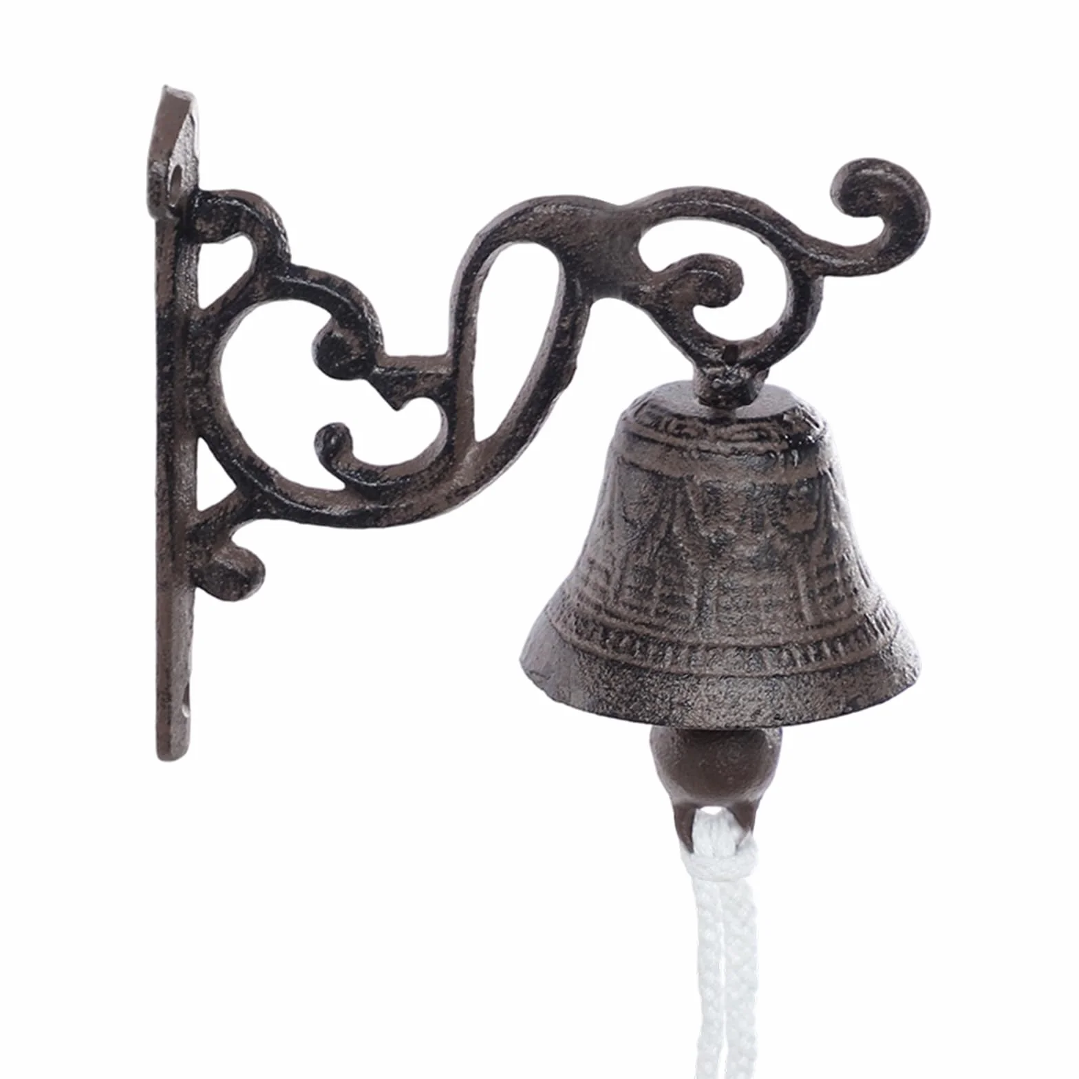Campana de barco rústica de hierro fundido, con Capitanes Bell para arte de pared rústico, imitación de bronce, montaje en pared vintage, rústico, negro (13,5 x 13,5 cm)