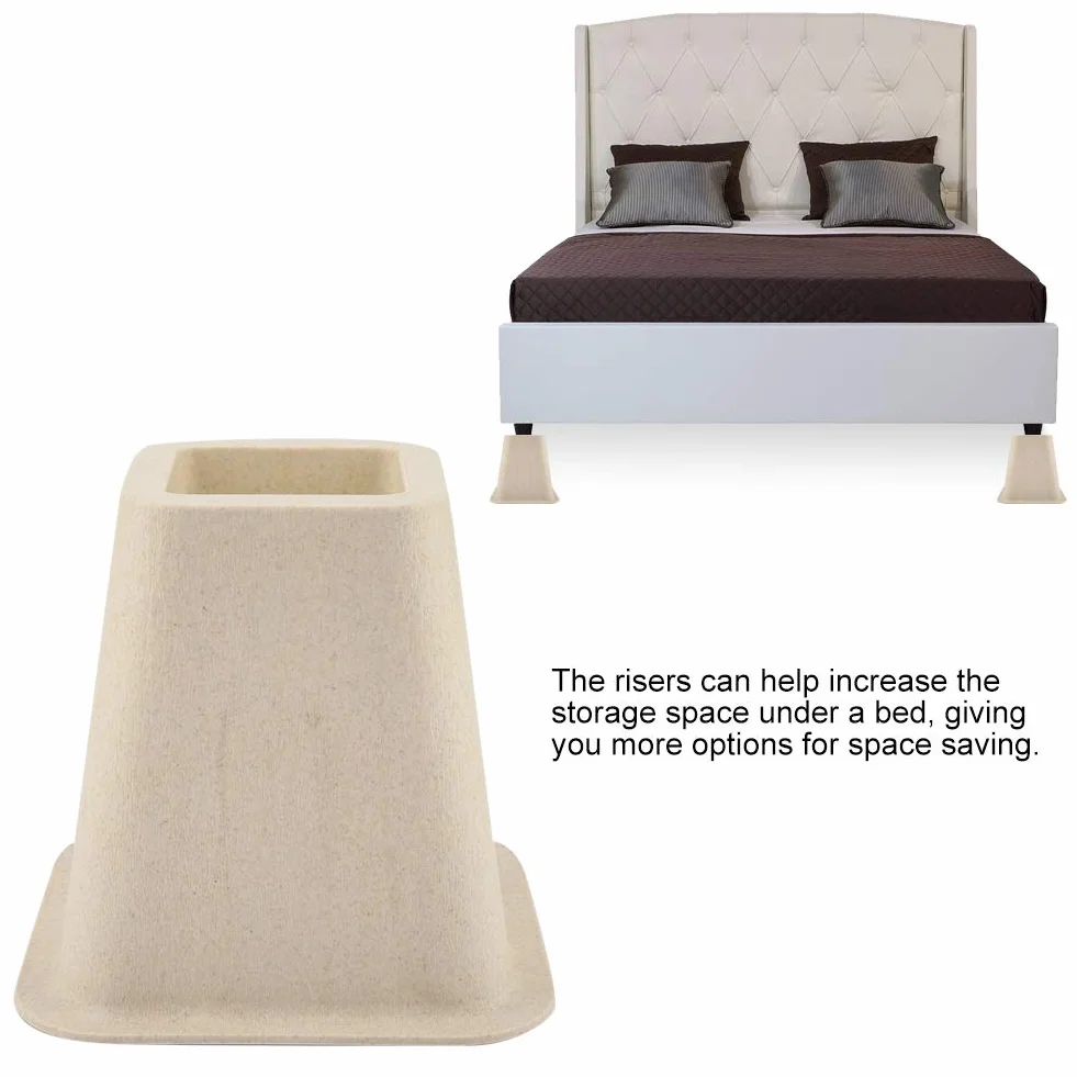 Cocoarm Elevador de Cama 4 Piezas, Elevador de Muebles Resistente, 15 cm de Altura, 16,5 x 15,5 cm