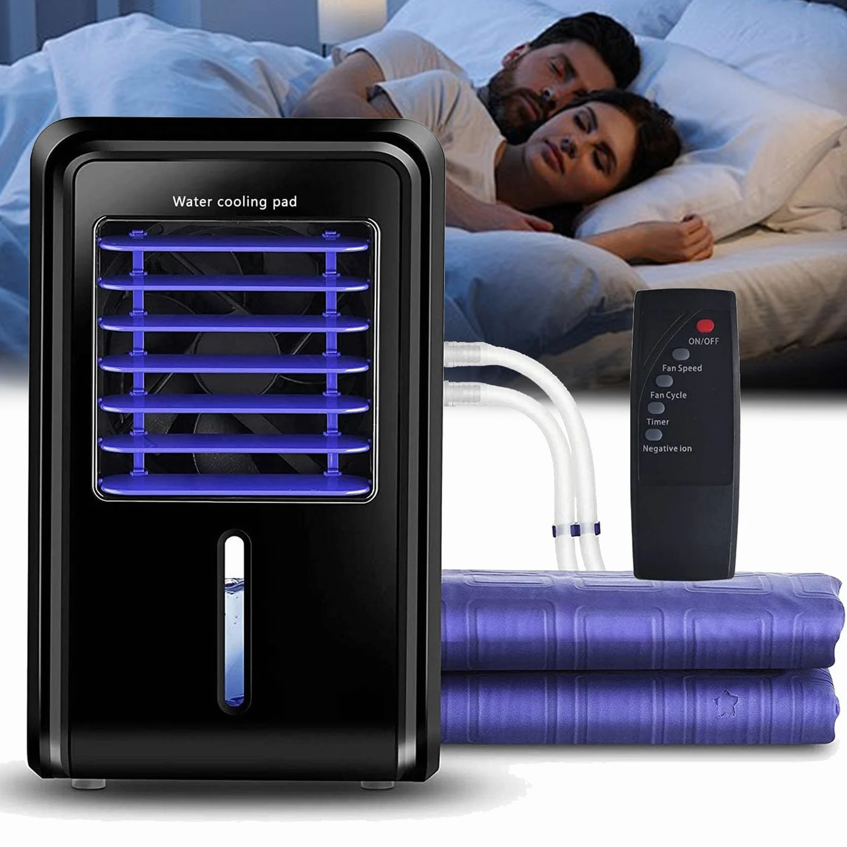 Almohadilla de colchón de enfriamiento eléctrico para los calientes, topper refrigerado por agua con tanque 2.5L, 8W de baja potencia, control de temperatura ajustable para la noche de descanso Sp, ca