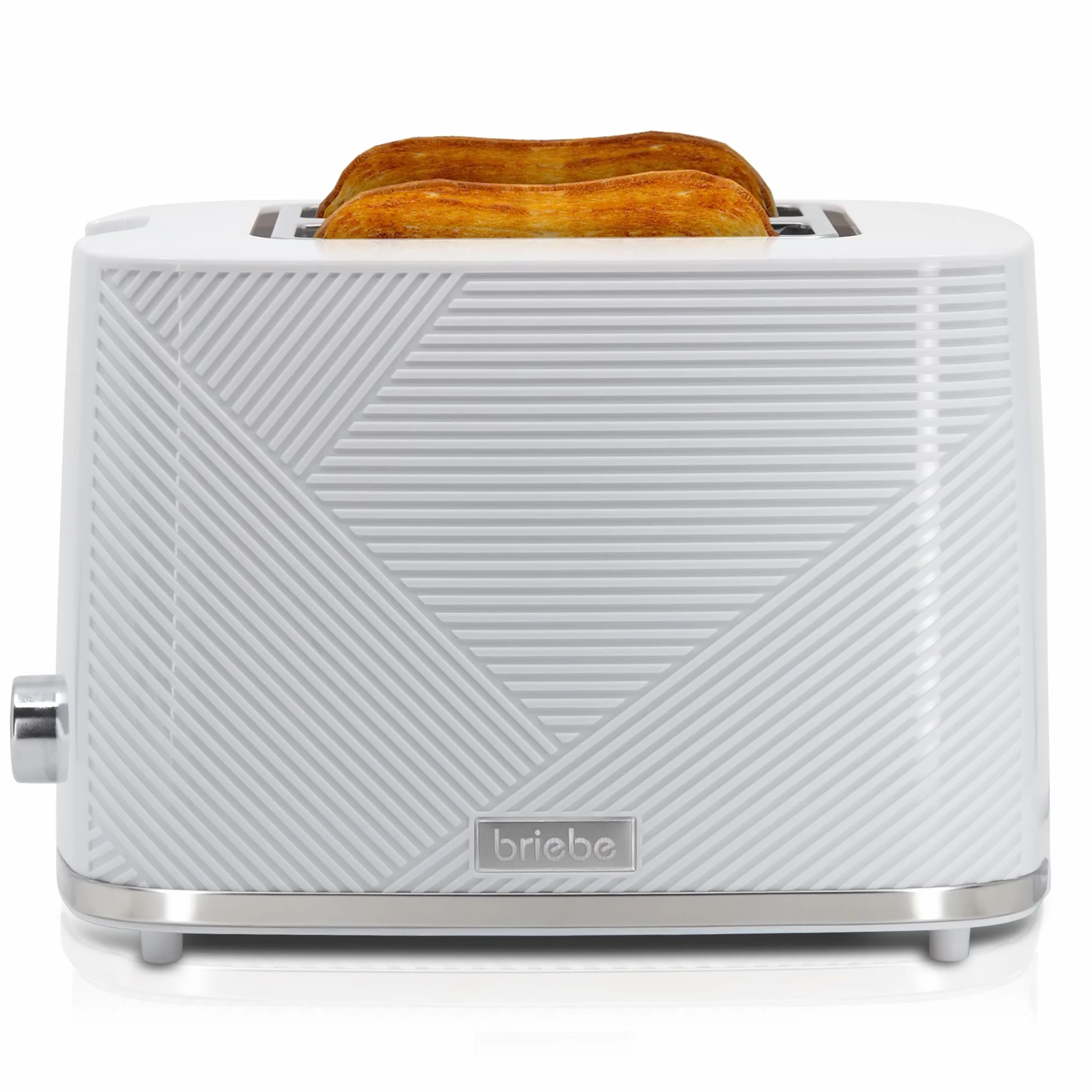 briebe Elegance Set Tostadora Pan Ranura Ancha 2 Rebanadas, 7 Niveles Tostado + Hervidor Agua Eléctrico 1,7L Inalámbrico, 2200W Ebullición Rápida, Libre BPA, Pack Desayuno Diseño Moderno Blanco