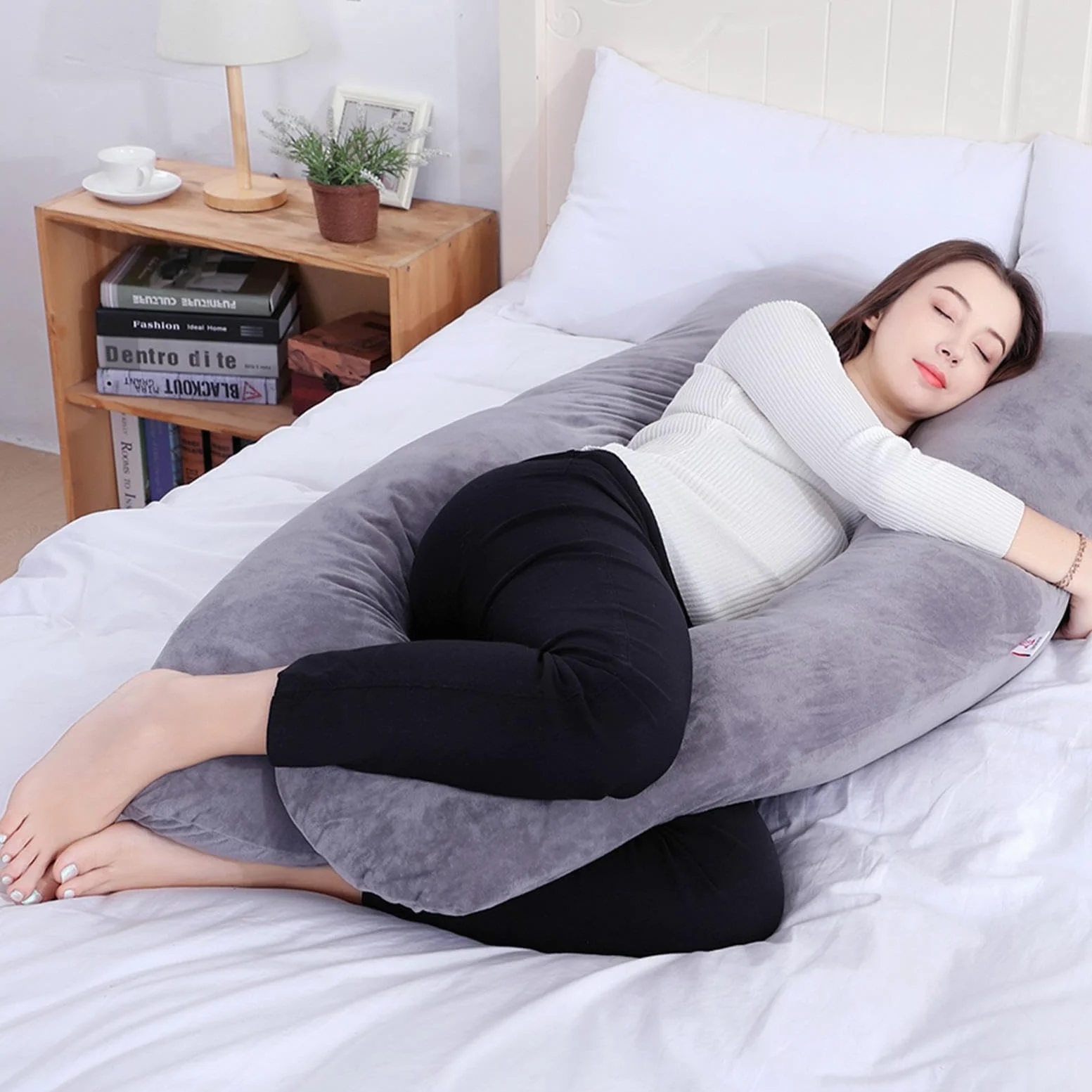 Almohada para Todo el Cuerpo - Almohada para el Cuerpo Auraform | Almohada de maternidad en forma de U para quienes duermen de lado | Almohada para dormir embarazada | Almohada flexible para