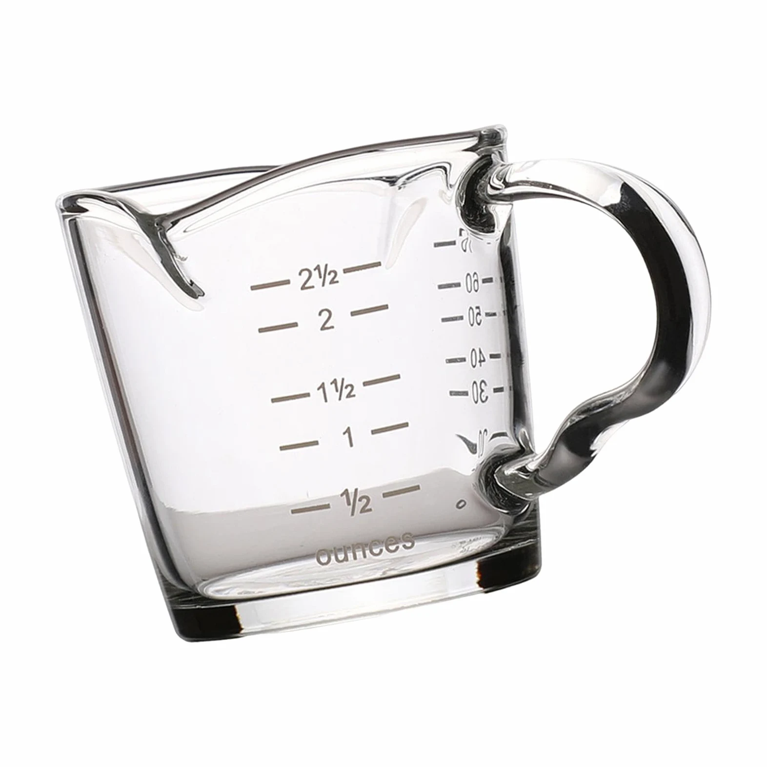 3X Jarra Medidora Doble, Taza Medidora de Café Expreso, Espesar Resistente Al con Escala, Jarra de Crema de Vidrio para
