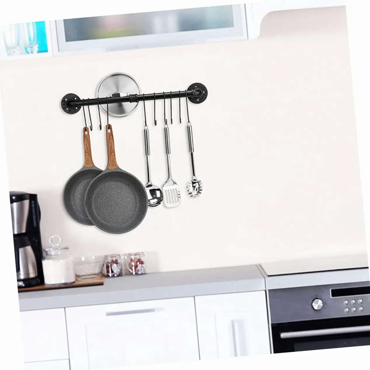 Rejilla Para Tapas De Ollas De Hierro Riel De Pared Para Ollas Organizador De y Sartenes Estante De Almacenamiento Para Cocina Colgar Utensilios Pared