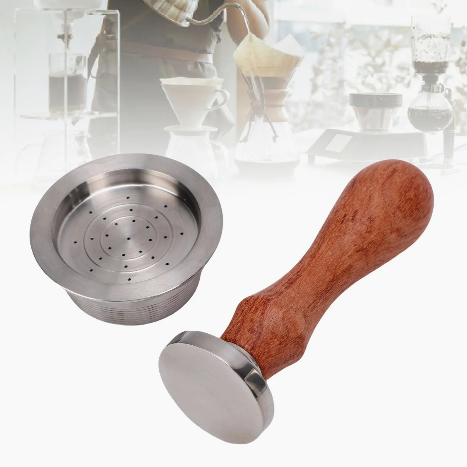 Cápsulas de Café Reutilizables para Cafeteras Mio, Cápsulas de Café Recargables Filtro de de Recargables de Acero Inoxidable con Prensa de, Cepillo y Cuchara