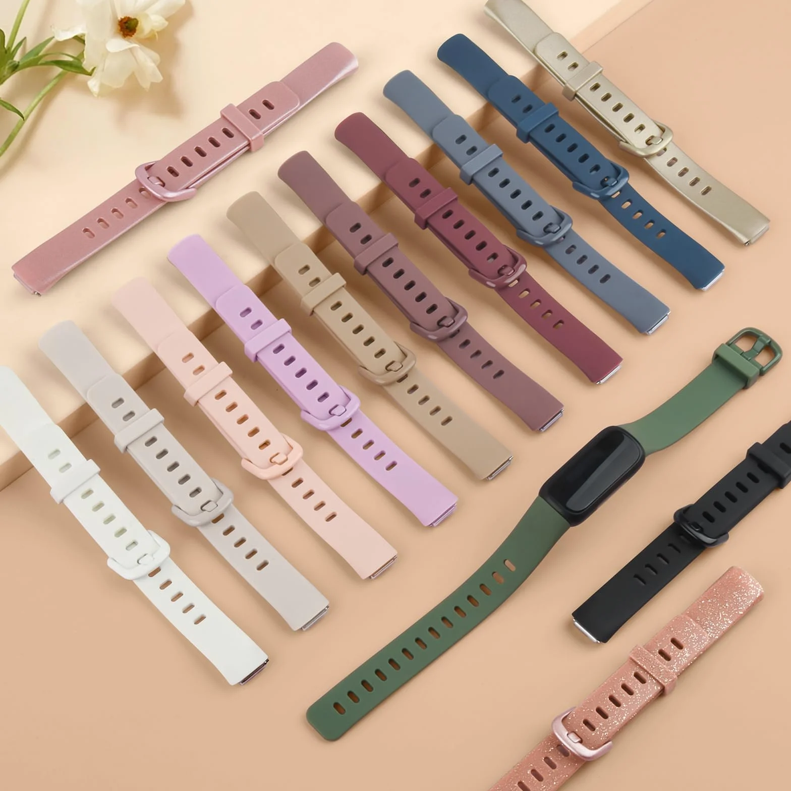 Pulsera compatible con Fitbit Inspire 3, silicona TPU, ajustable, negra