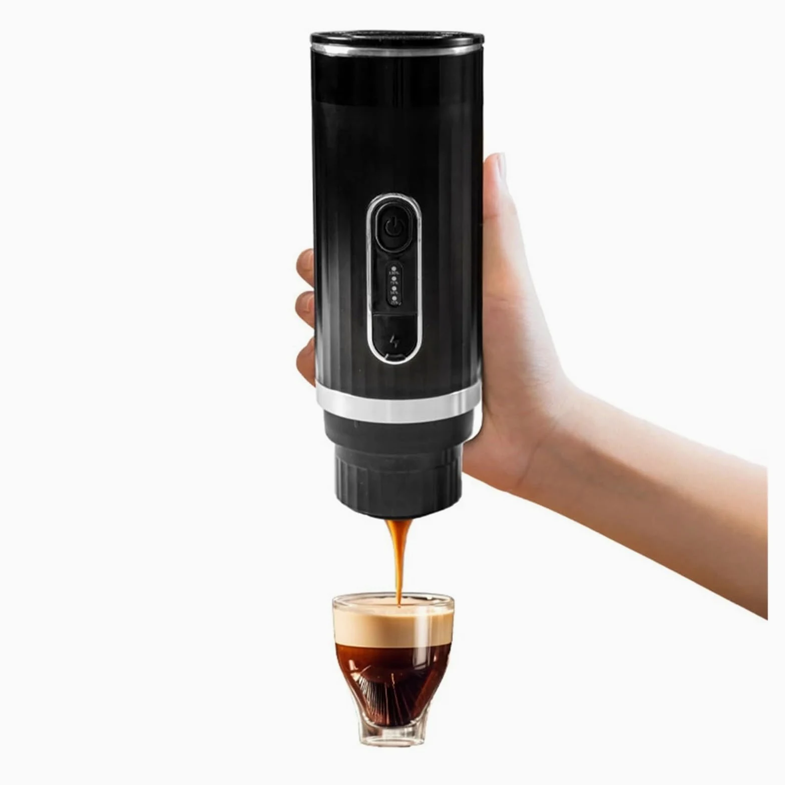 EDEDE Cafetera Portatil, Cafetera portátil con calefacción inalámbrica, Compatible con cápsulas y café molido, 3 en 1, for casa, Oficina, RV para Viajes Camp