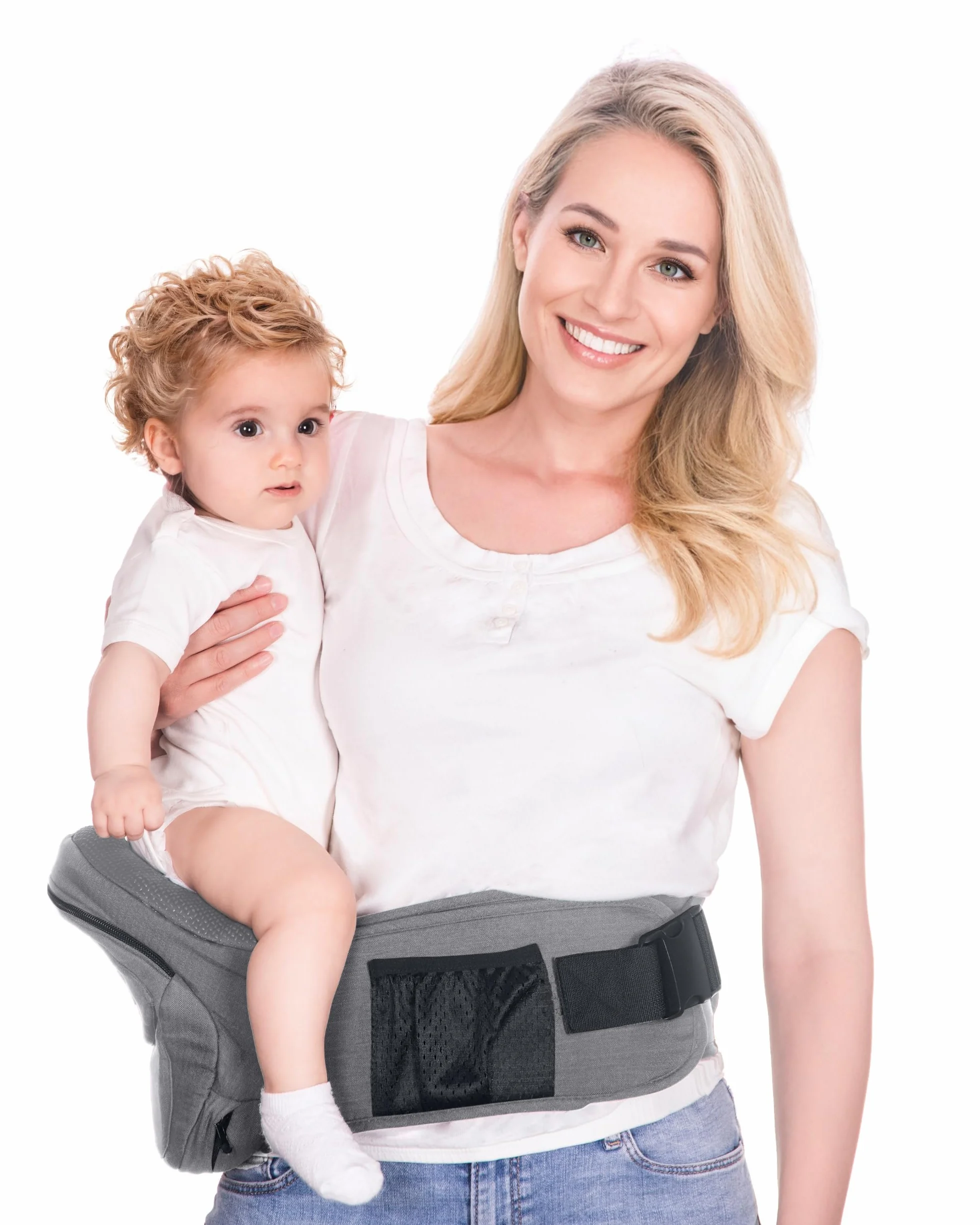 Cinturón Portabebés Ergonómico 3-20 kg 0-36 Meses Gris | Ganador Premio Mom's Choice