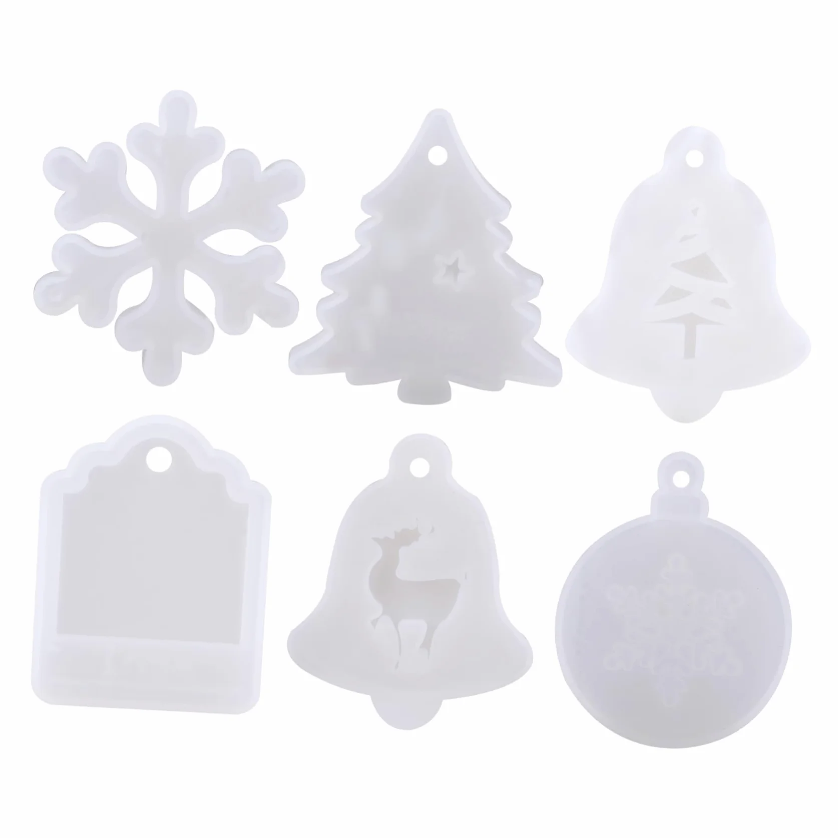Tofficu 3 Series Moldes De Silicona De Navidad Moldes Caseros Redondo De Torta Fondant Casero Marcos De Epoxi De Cristal De Navidad Gel De Sílice 6 Piezas*3