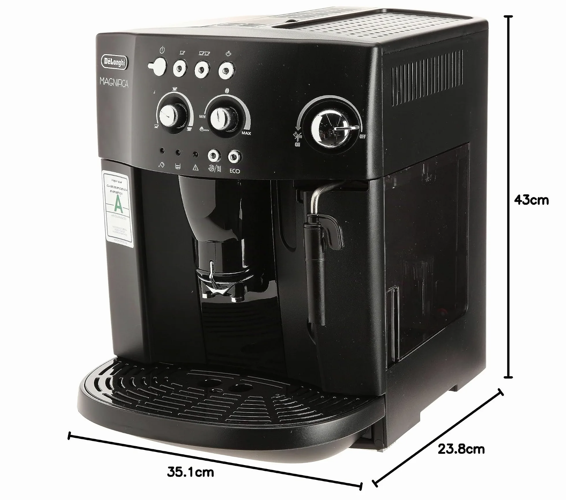 De'Longhi Magnifica S ECAM22.140.B, Máquina de Café en Grano Automática con Recetas, Panel de Control Simple, Aroma y Cantidad Personalizables, Espumador Manual de Leche, Botón para 2 Tazas, Negro