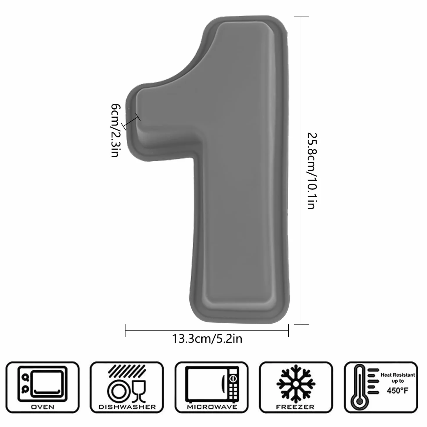 YXHZVON Molde de Número para Pastel, Moldes Silicona para Tartas con Número 1, Moldes de Formas Específicas para Tarta para Cumpleaños de Aniversario