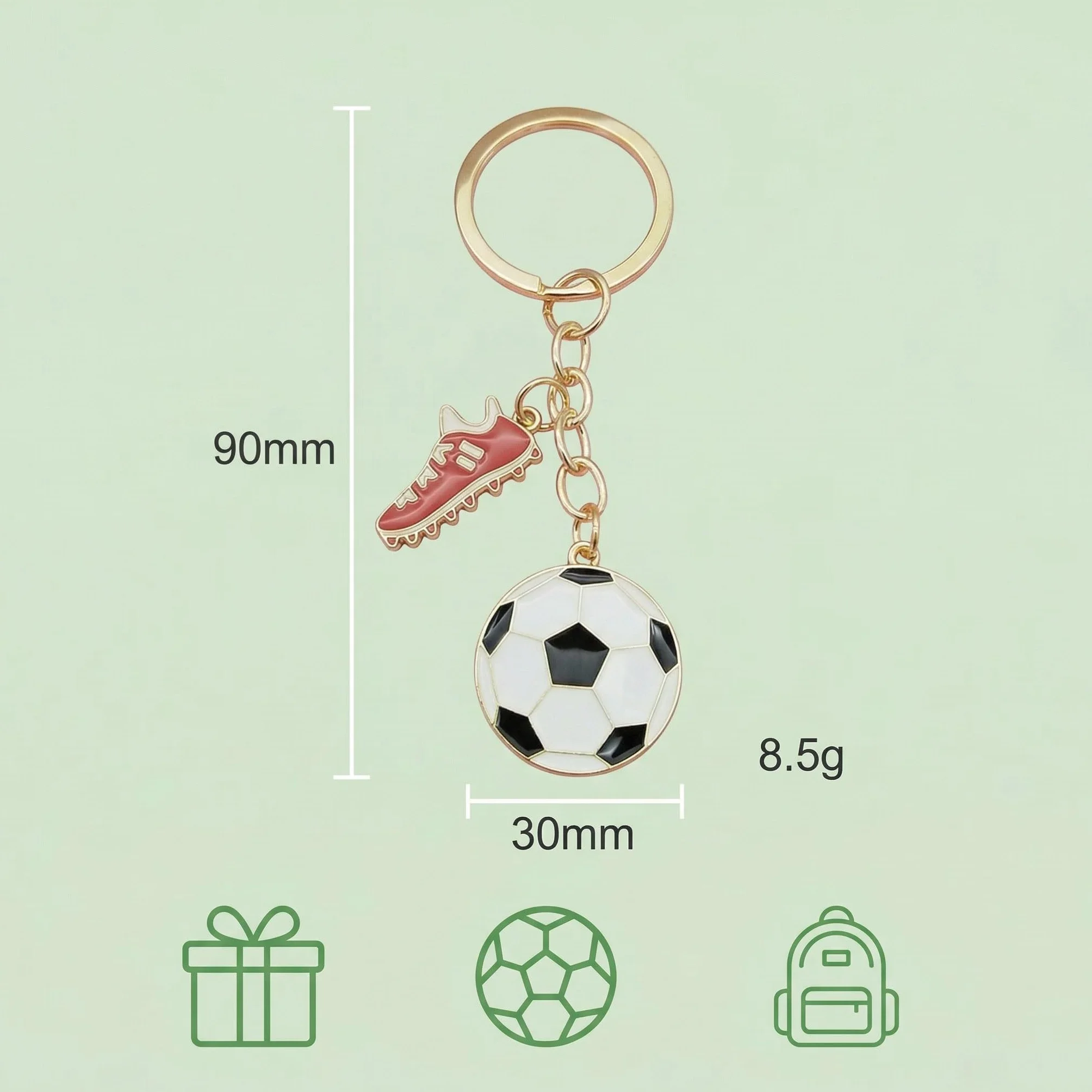 llavero fútbol colgante mini metal regalo aficionados fútbol niños hombres entrenadores