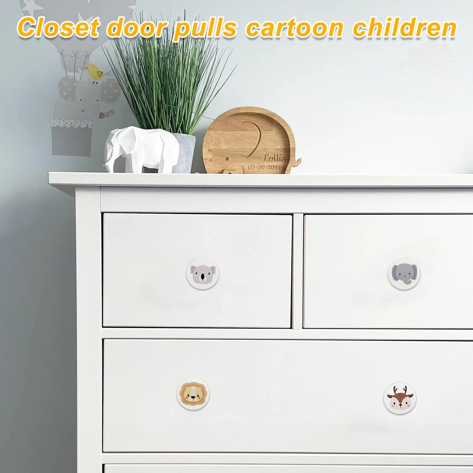 Maxentico Tiradores Cajones(6Pcs), Pomos Infantiles para Muebles Cabinet Knobs, Puxadores para Moveis Crianca Comoda Bebe para Habitación Infantil, Armarios Tirador Madera Habitación