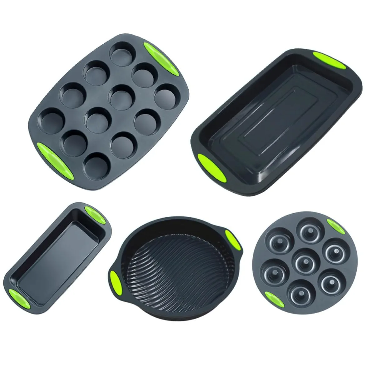 Molde de Silicona para Pastel 5 Piezas, Reutilizable y Térmico | Juego para Cocina y Repostería, Apto para Tartas y Bizcochos, Diseño Práctico para Horneado Diario