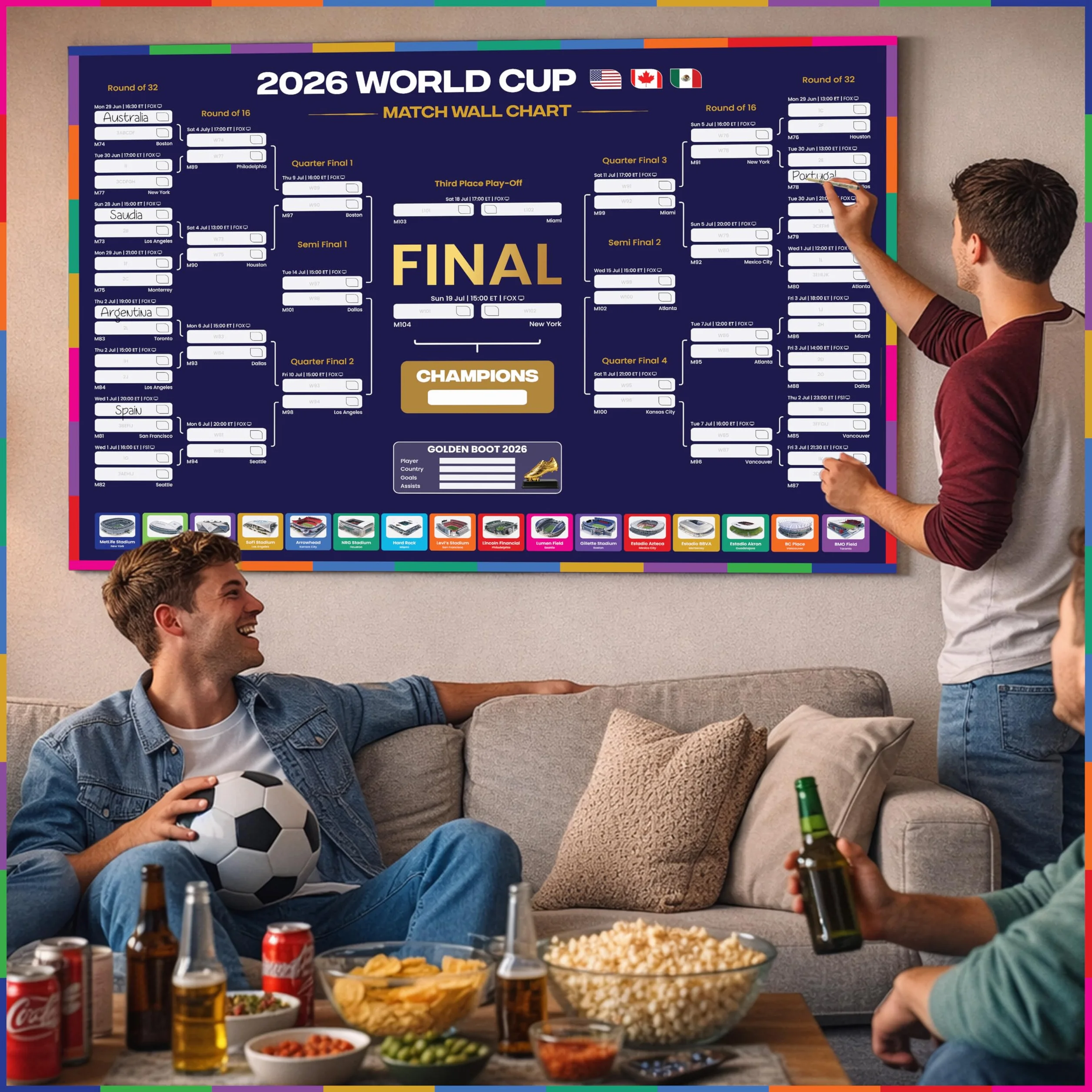 World Cup 2026 Cuadro de pared plegado