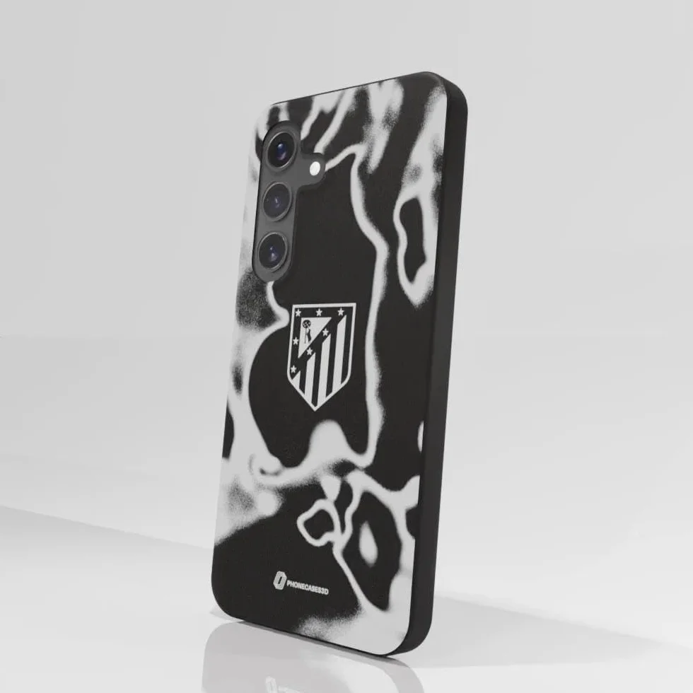 Samsung Galaxy S24 Funda Móvil Atlético de Madrid Tie Dye Negro Ergonómico Ligera Resistente