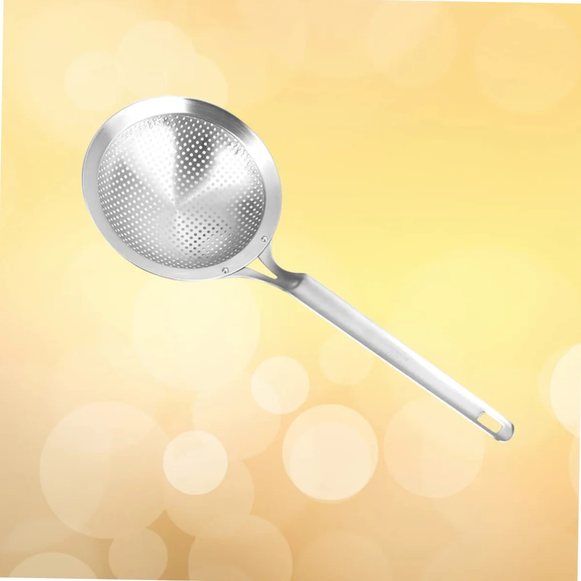 Juego de 2 coladores de cocina de acero inoxidable - Juego de colador de comida de cocina asiática y cesta para cocinar al vapor con colador de cuchara - Filtro de metal duradero para cocinar y freír
