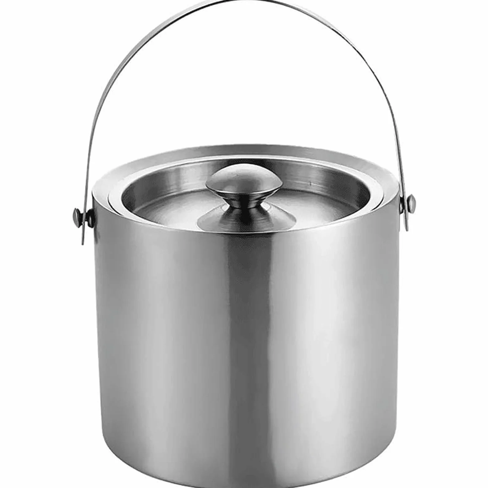 Cubitera Botella Vino Cubo de Hielo de Acero Inoxidable, Cubo de Acero con Asas de Transporte, Enfriador de Vino y Cerveza para Fiestas, Ideal para refrigeradores de Bares en casa
