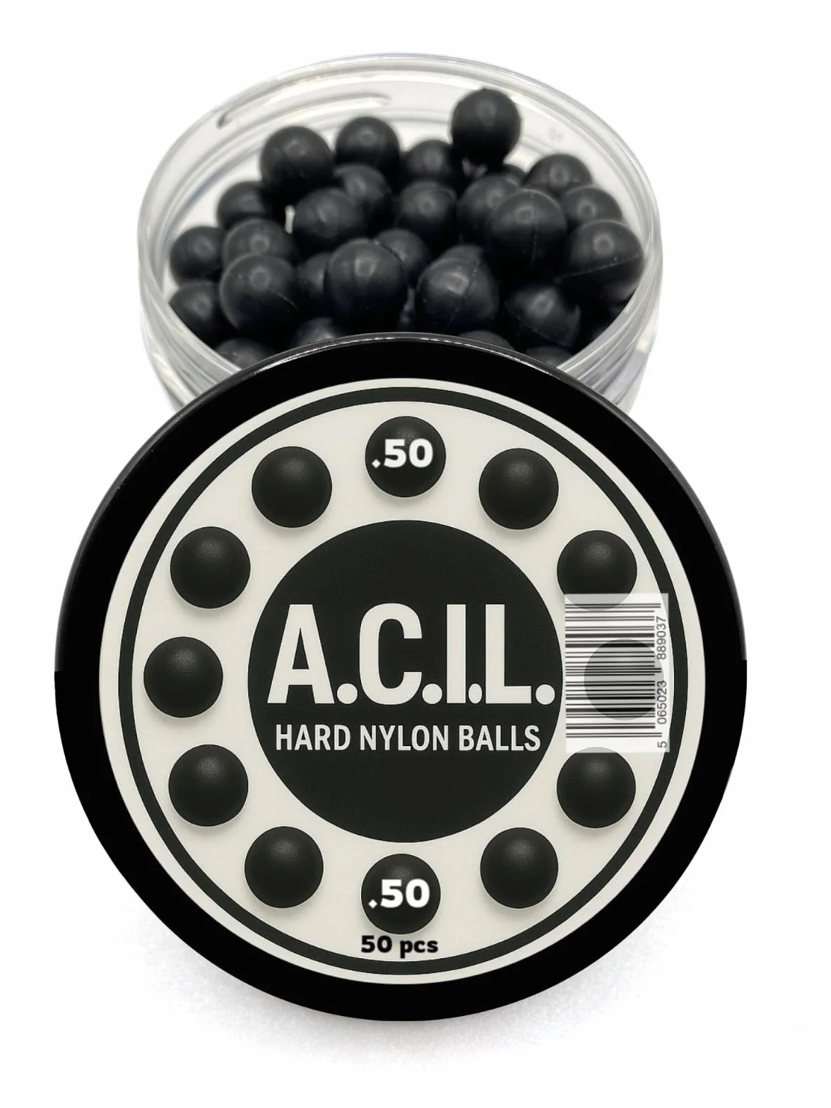 Hard Nylon Balls .50 Caliber 50 Pack Precision Solid Rounds for Home Defense Training Marker Pistols Durable Reutilizable High Impact Ammo RAM Guns