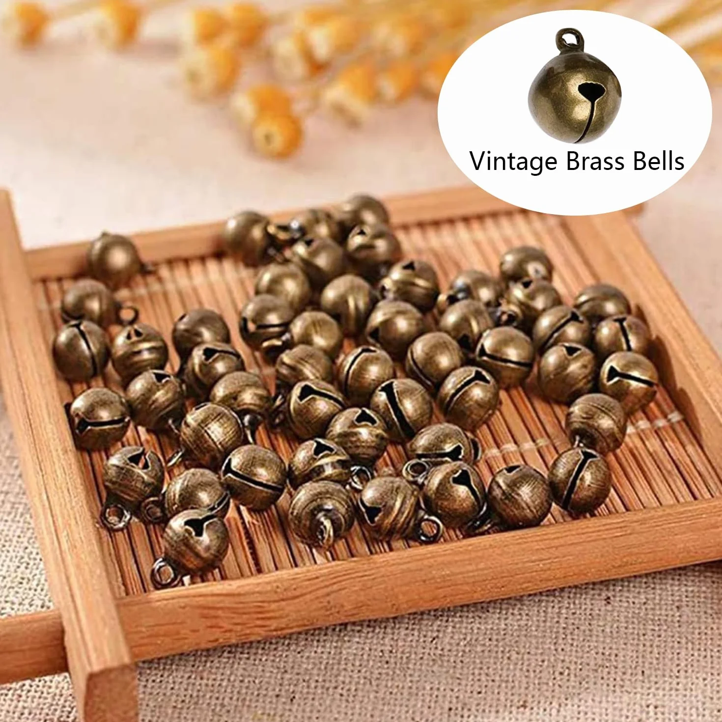 Pequeñas Cascabeles, 200 Piezas 12mm Mini Campanas, Cascabeles De Bronce Antiguo, Campanas De Metal para Manualidades, para Joyas, Manualidades, DIY Creativos, Decoración De Fiestas