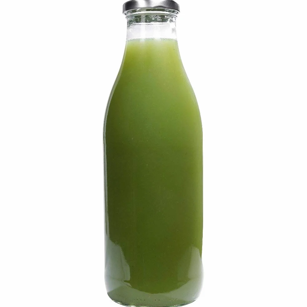 mikken Juego de 6 botellas de leche de cristal de 1 litro, con 12 tapones de rosca sin PVC, incluye embudo