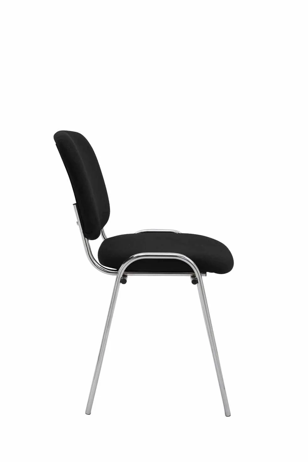 CLP Silla De Conferencia Ken Chrom En Tela I Silla Confidente Apilable I Silla De Oficina Sin Ruedas con Base de Metal I Color:, Color:Negro